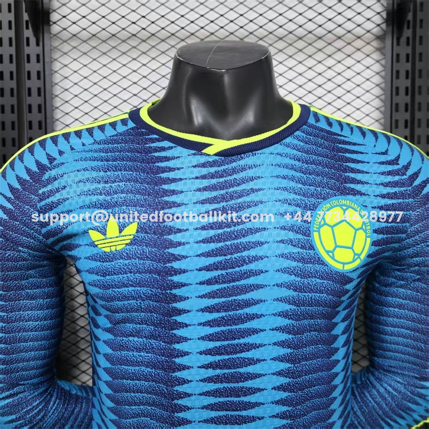 Unitedfootballkit.com | Colombia 2026 Away Blue Long Sleeves Jersey - Player Version -Customize Name, Number and Patch | Worldwide Shipping