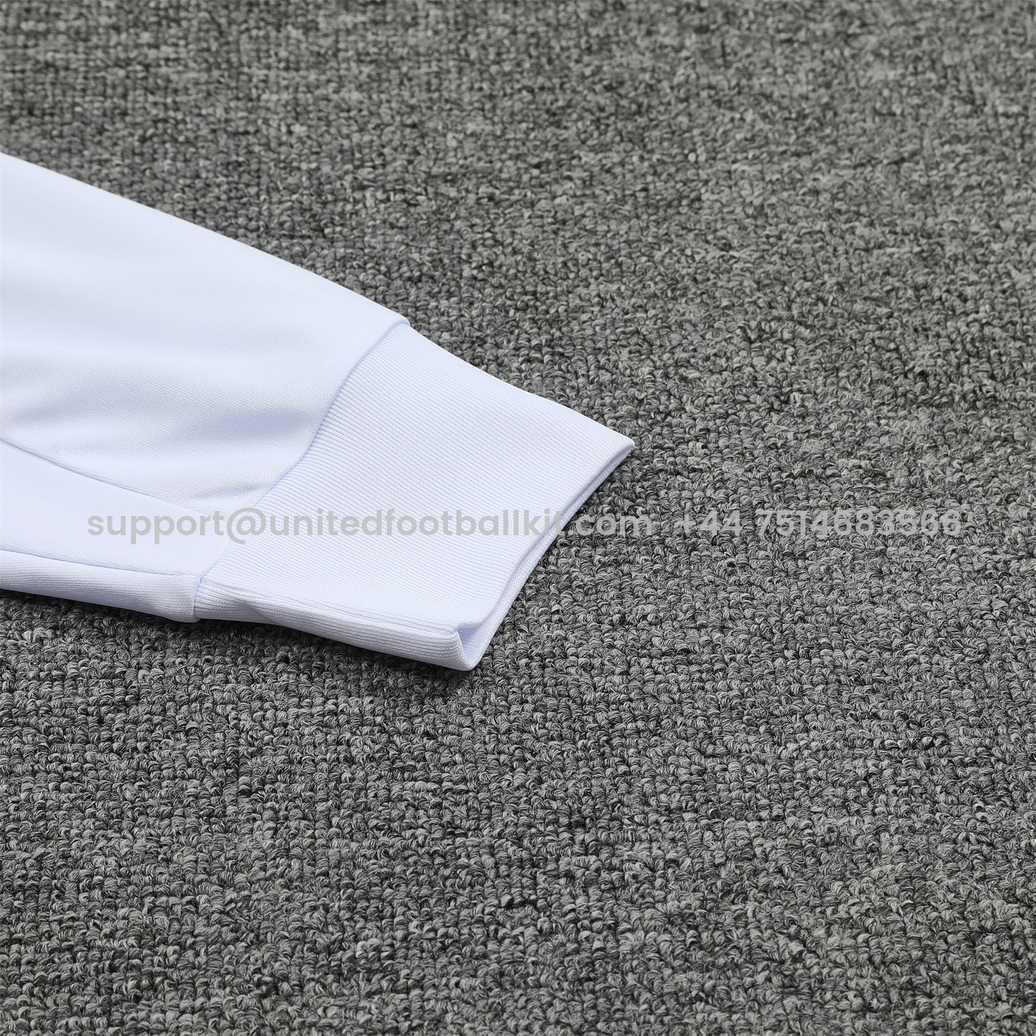 Unitedfootballkit.com | Real Madrid 24-25 Training Hoodie Set - White Hoodie and Black Pants -Customize Name, Number and Patch | Worldwide Shipping