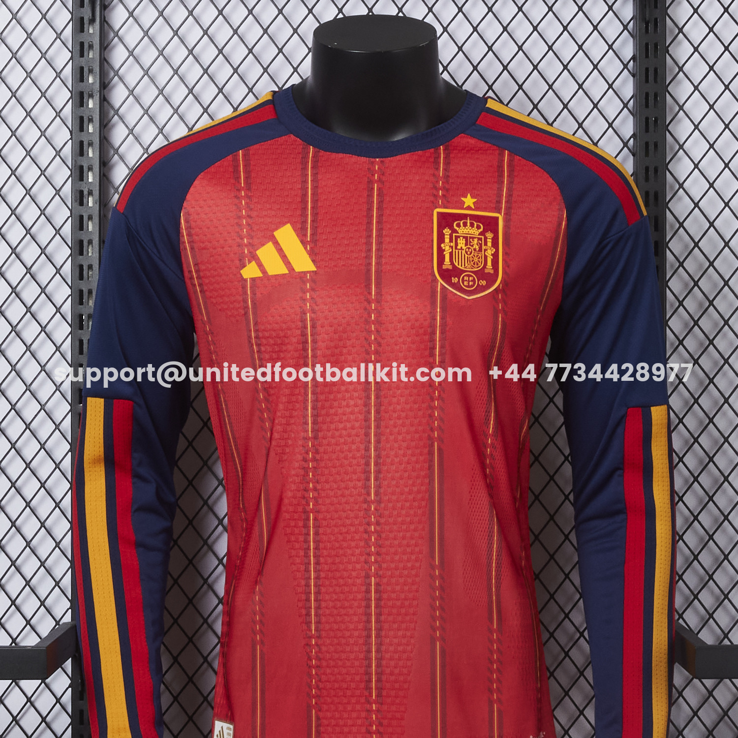 Unitedfootballkit.com | Spain 2026 Home Long Sleeves Jersey - Player Version -Customize Name, Number and Patch | Worldwide Shipping