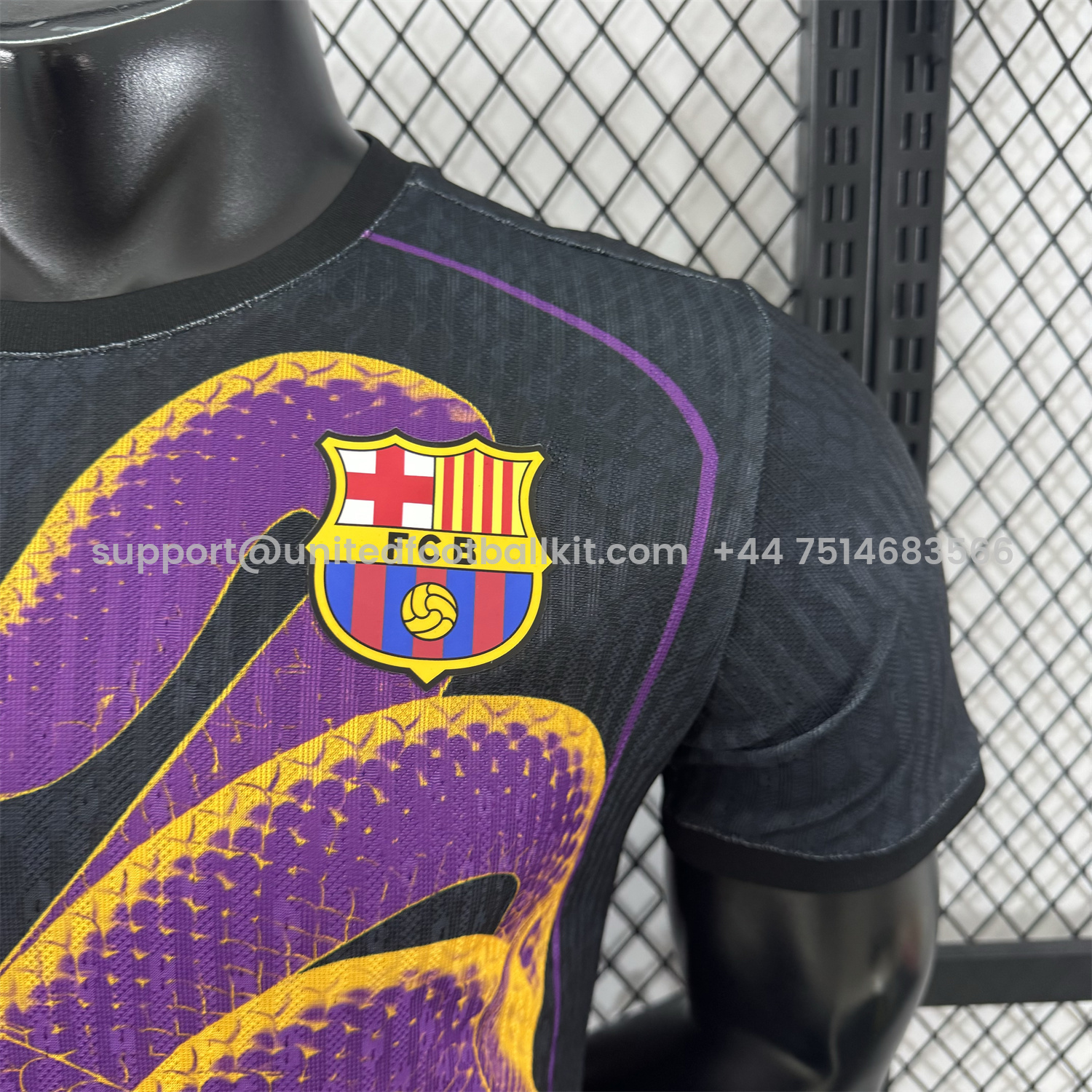 Unitedfootballkit.com | Barcelona 25-26 Purple Mamba Snake Black Special Jersey - Player Version -Customize Name, Number and Patch | Worldwide Shipping