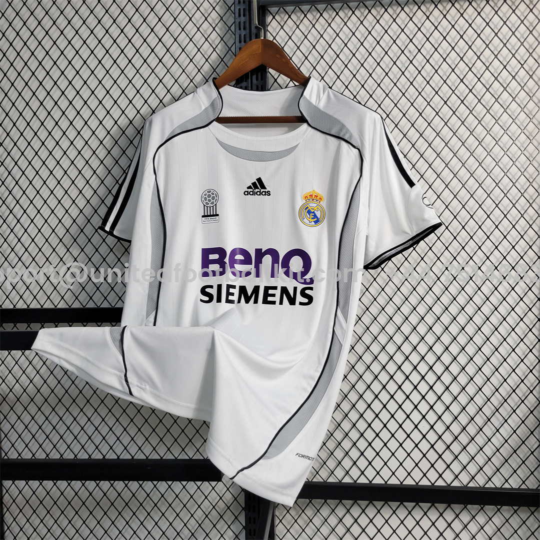 Unitedfootballkit.com | Retro Real Madrid 06-07 Home Stadium Jersey -Customize Name, Number and Patch | Worldwide Shipping