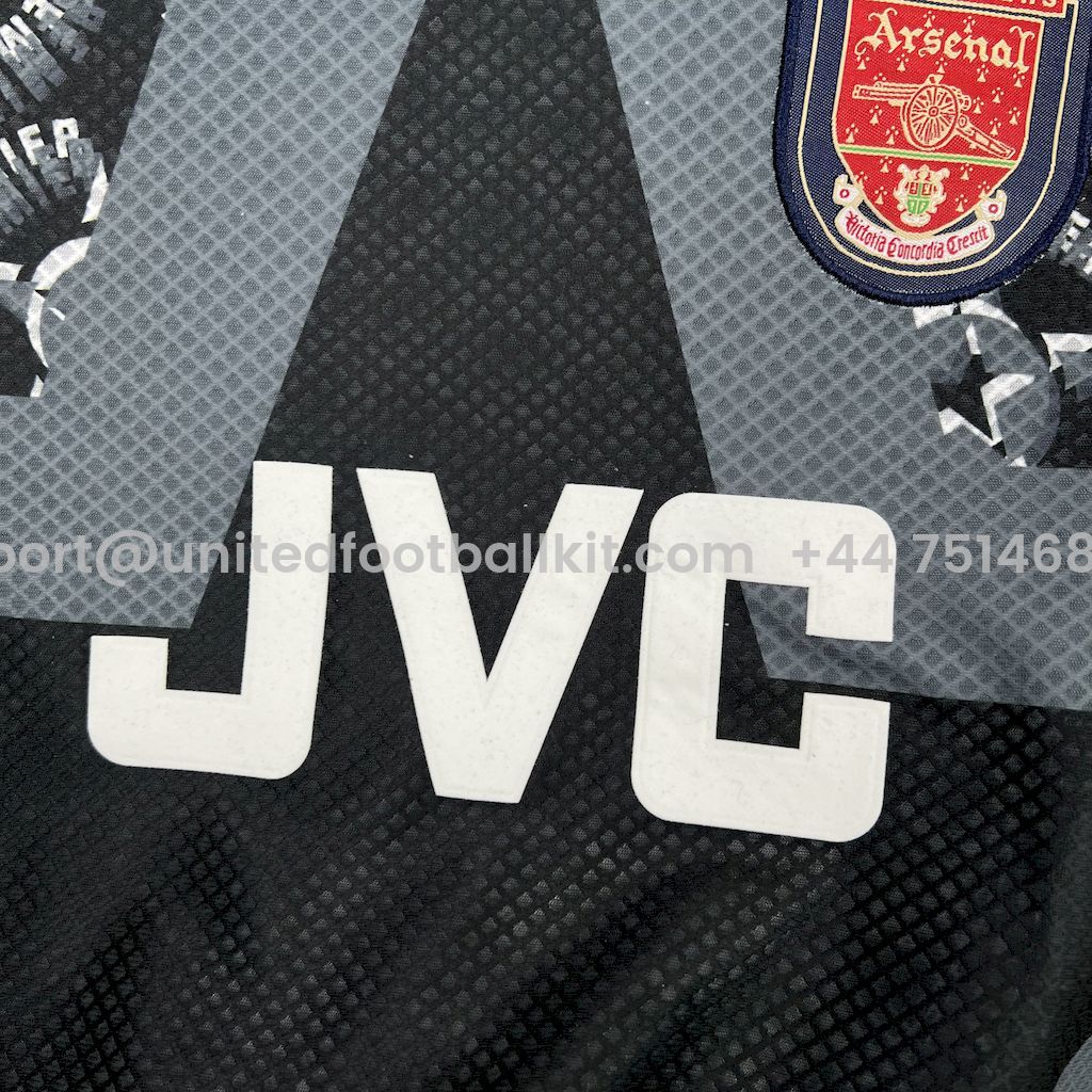 Unitedfootballkit.com | Retro Arsenal 1994-95 Black GK Long Sleeves Jersey -Customize Name, Number and Patch | Worldwide Shipping