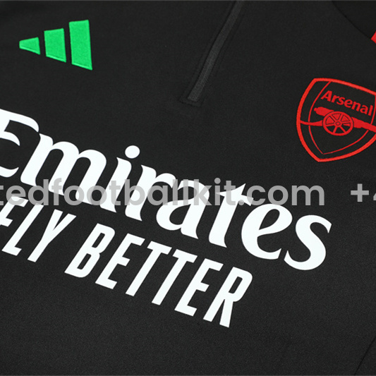 Unitedfootballkit.com | Arsenal 24-25 Long Sleeve Training Set - Black -Customize Name, Number and Patch | Worldwide Shipping