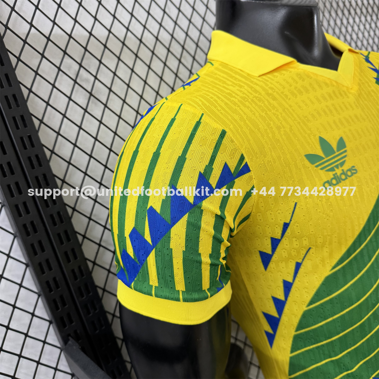 Unitedfootballkit.com | Brazil 2026 Blue-Green Stripes Yellow Special Jersey - Player Version -Customize Name, Number and Patch | Worldwide Shipping