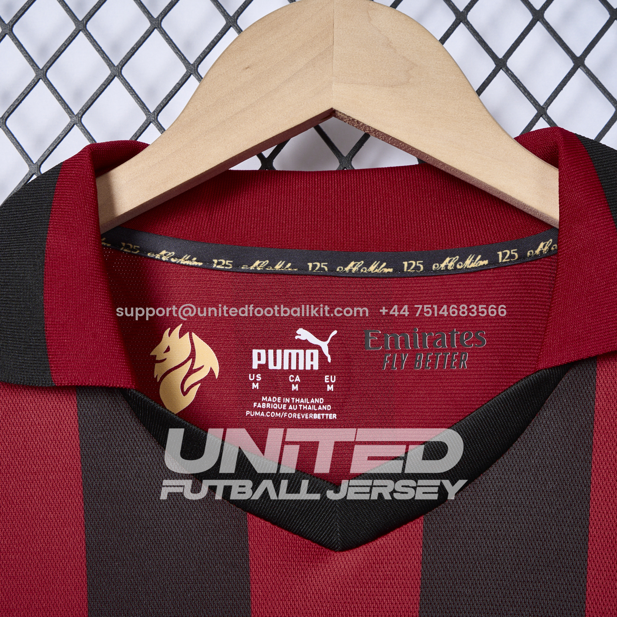 Unitedfootballkit.com | AC Milan 24-25 125th Anniversary Long Sleeves Red Jersey - Fans Version -Customize Name, Number and Patch | Worldwide Shipping