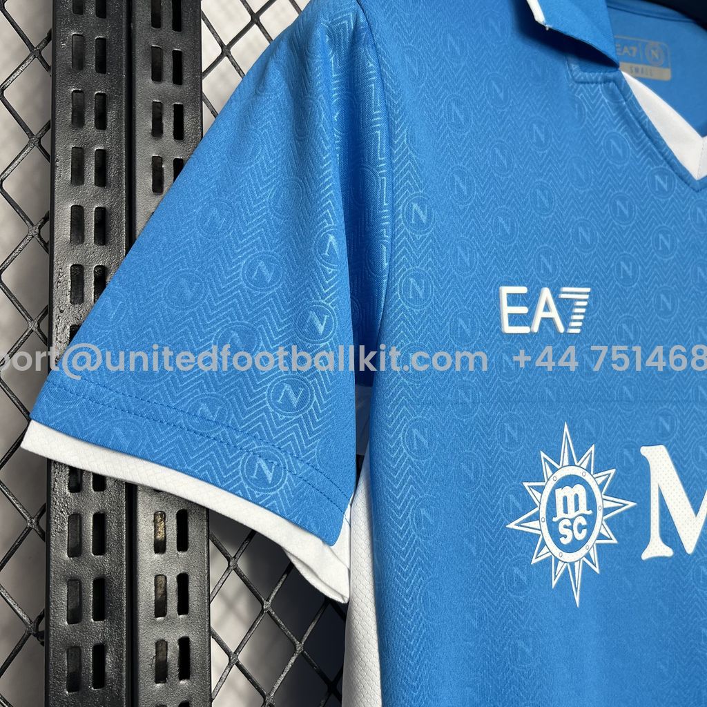 Unitedfootballkit.com | SSC Napoli 24-25 Home Stadium Jersey - Fans Version -Customize Name, Number and Patch | Worldwide Shipping