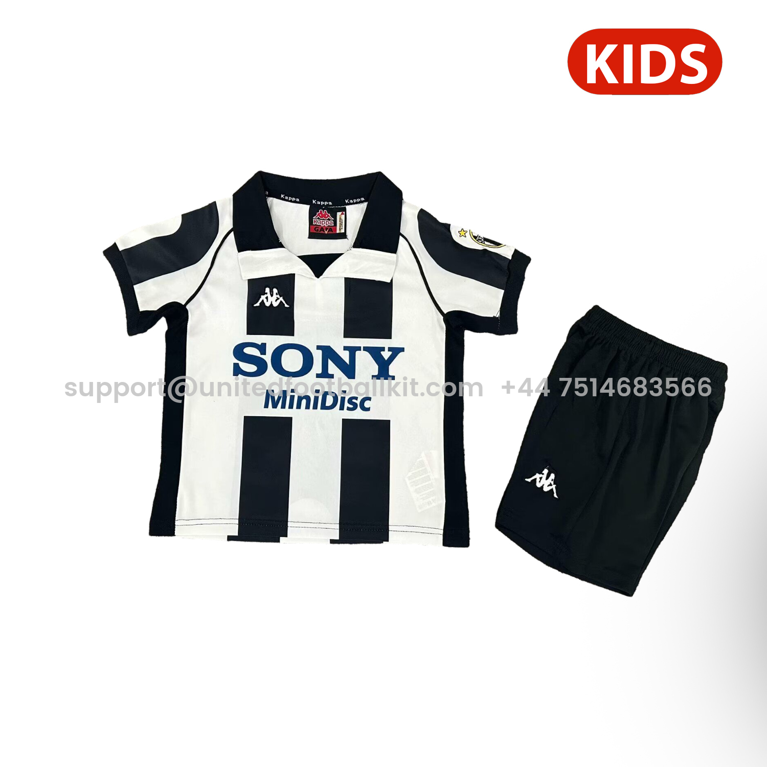Unitedfootballkit.com | Retro Juventus 1997-98 Home Kids Kit -Customize Name, Number and Patch | Worldwide Shipping