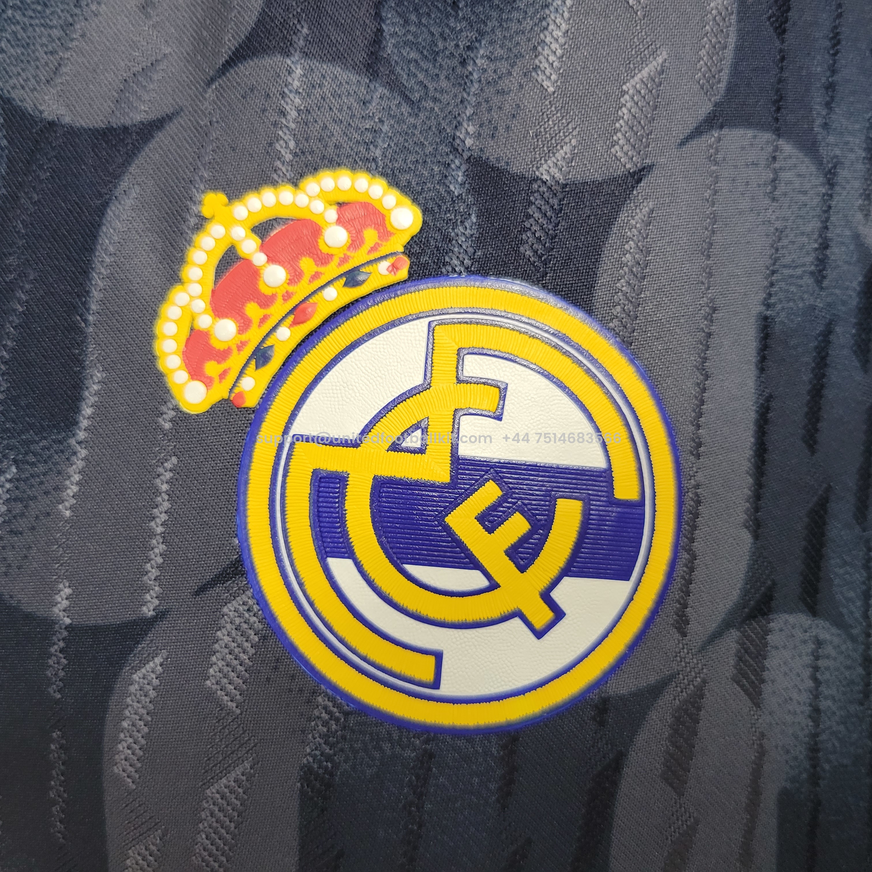 Unitedfootballkit.com | Real Madrid 23-24 Away Blue Jersey - Player Version -Customize Name, Number and Patch | Worldwide Shipping