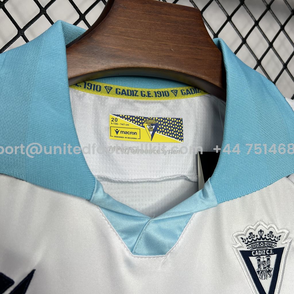 Unitedfootballkit.com | Cádiz Cadiz 24-25 Away Kids Kit -Customize Name, Number and Patch | Worldwide Shipping