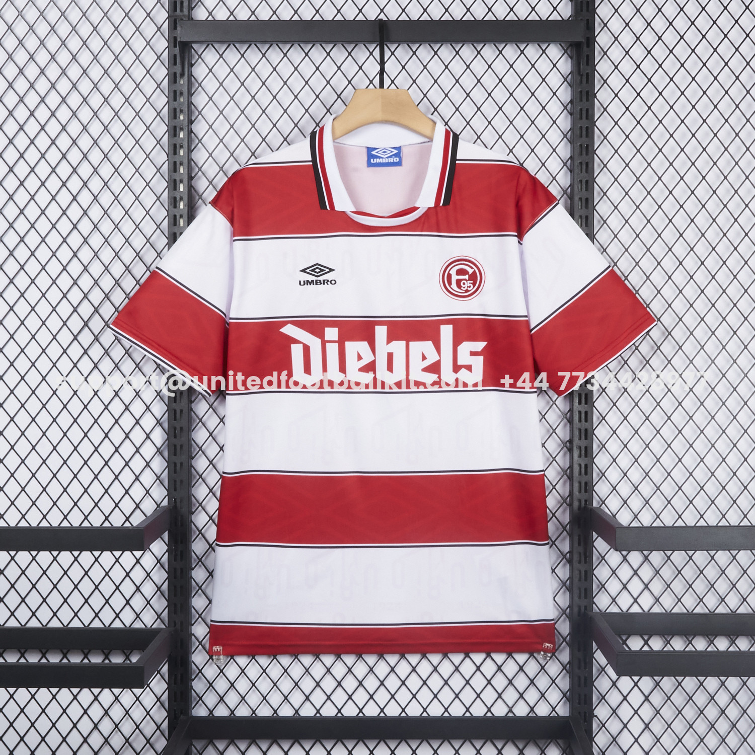 Unitedfootballkit.com | Retro Fortuna Düsseldorf 1995-96 Home Jersey -Customize Name, Number and Patch | Worldwide Shipping