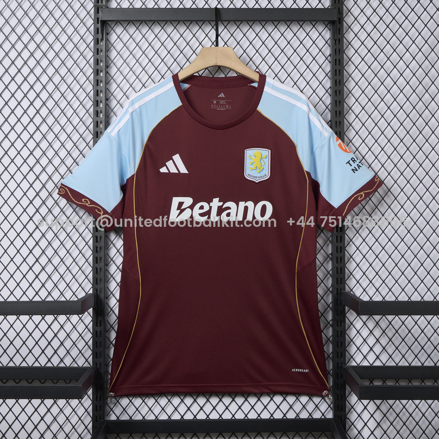 Unitedfootballkit.com | Aston Villa 25-26 Home Jersey - Fans Version -Customize Name, Number and Patch | Worldwide Shipping