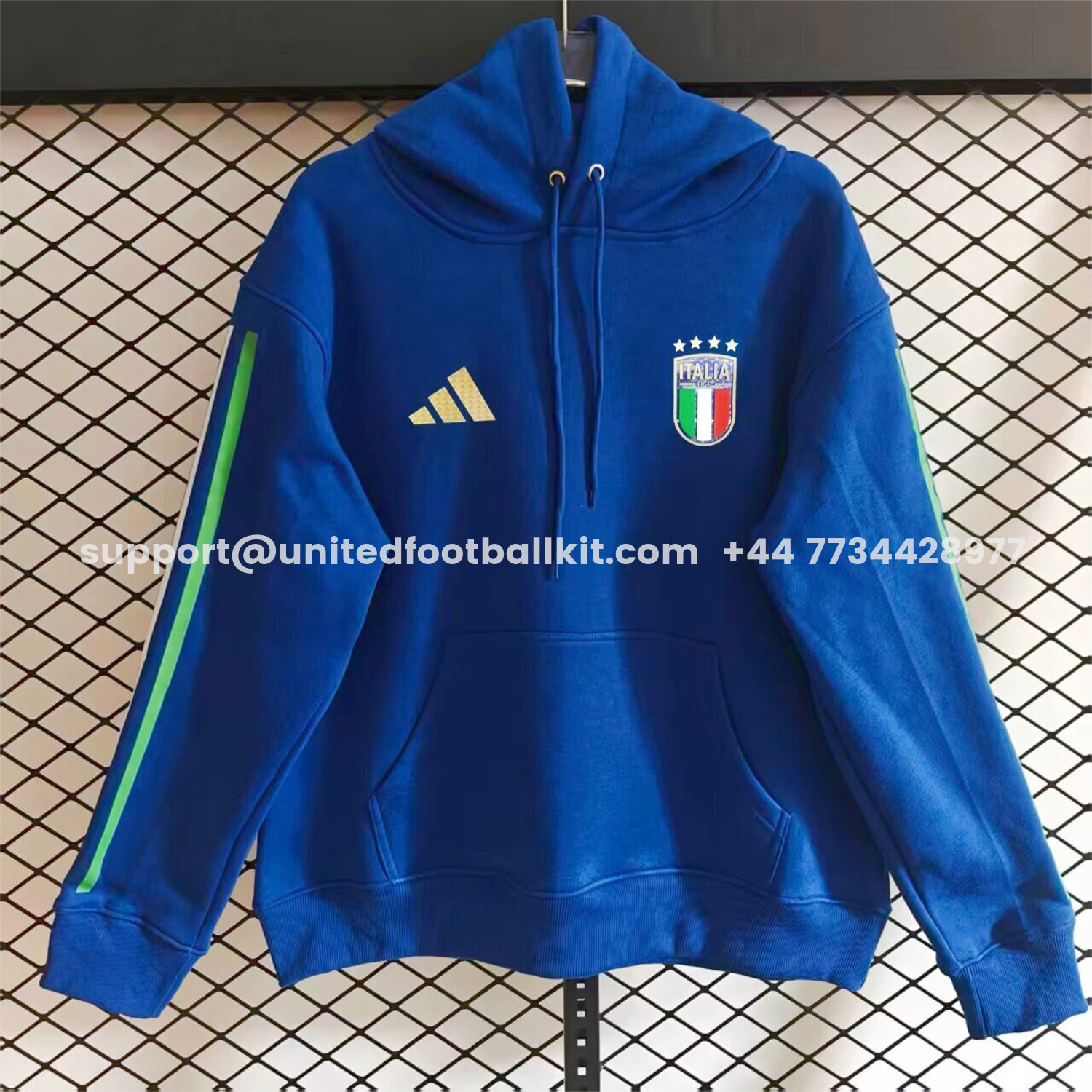 Unitedfootballkit.com | Italy 2026 Home Unisex Pullover Hoodie -Customize Name, Number and Patch | Worldwide Shipping