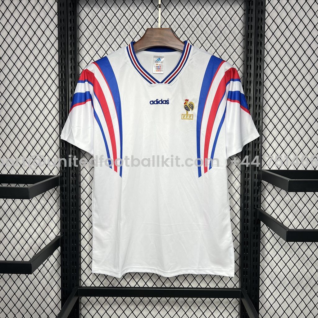 Unitedfootballkit.com | Retro France 1996 Away Jersey -Customize Name, Number and Patch | Worldwide Shipping