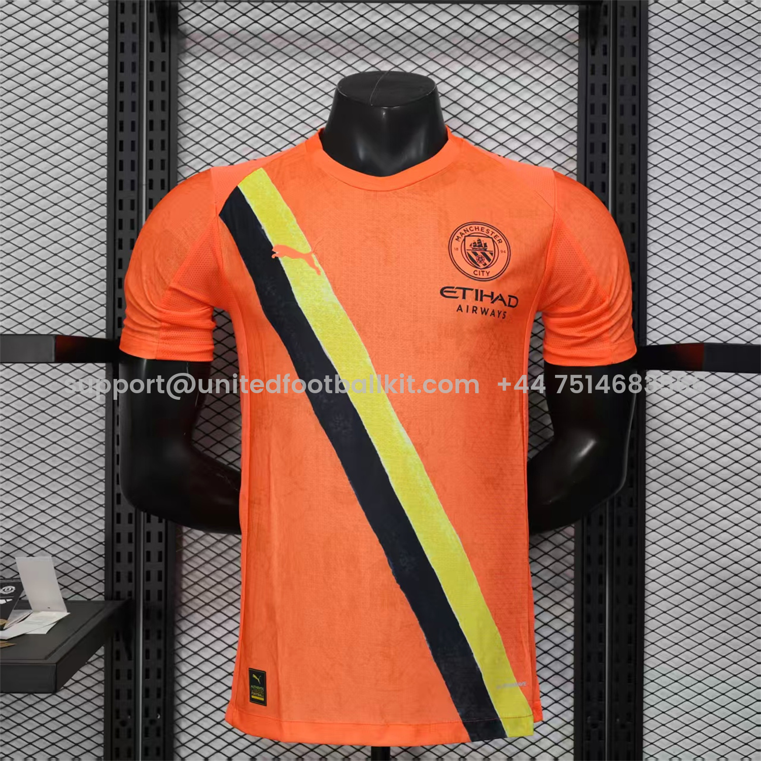 Unitedfootballkit.com | Manchester City 25-26 Orange Special Jersey - Player Version -Customize Name, Number and Patch | Worldwide Shipping