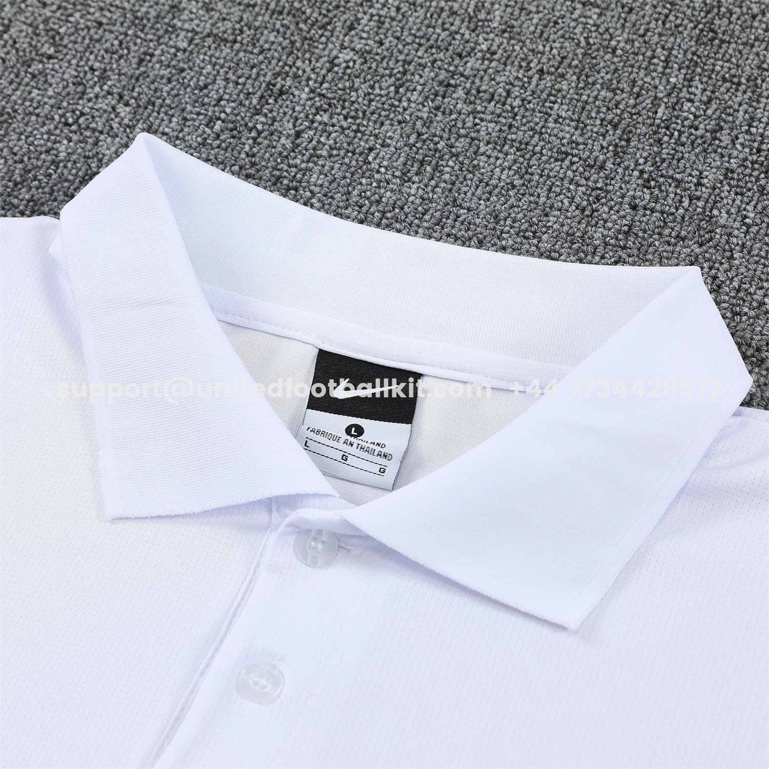 Unitedfootballkit.com | Paris Saint-Germain PSG 25-26 POLO Short-Sleeve Training Set - White Top and Dark Blue Pants -Customize Name, Number and Patch | Worldwide Shipping