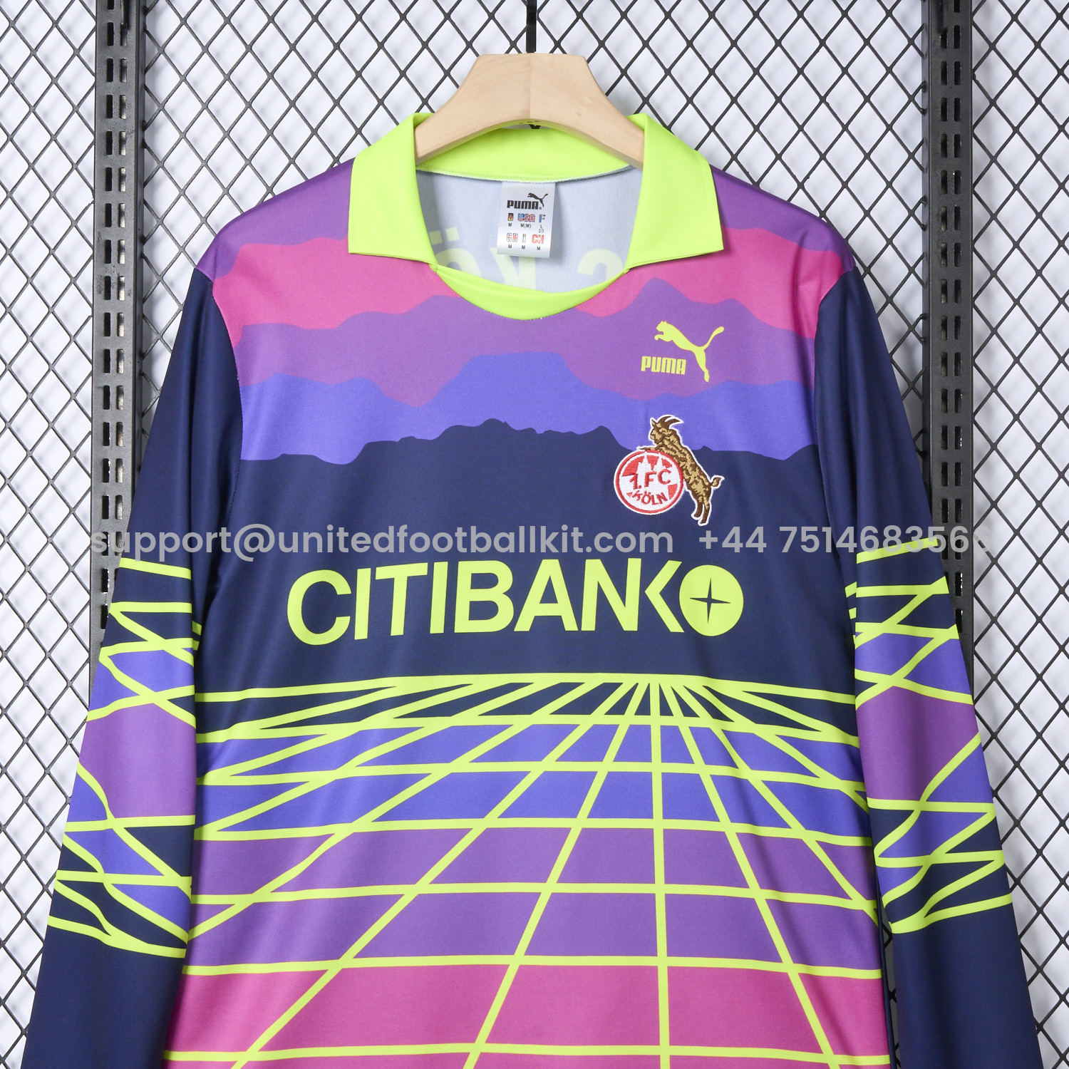 Unitedfootballkit.com | Retro 1. FC Köln 1991-92 Goalkeeper Long Sleeve Jersey -Customize Name, Number and Patch | Worldwide Shipping