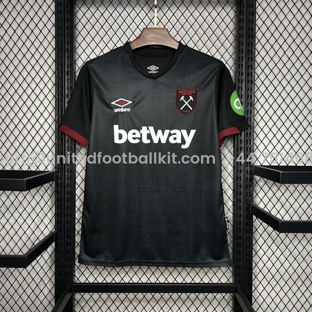 Unitedfootballkit.com | West Ham United 24-25 Away Jersey - Fans Version -Customize Name, Number and Patch | Worldwide Shipping
