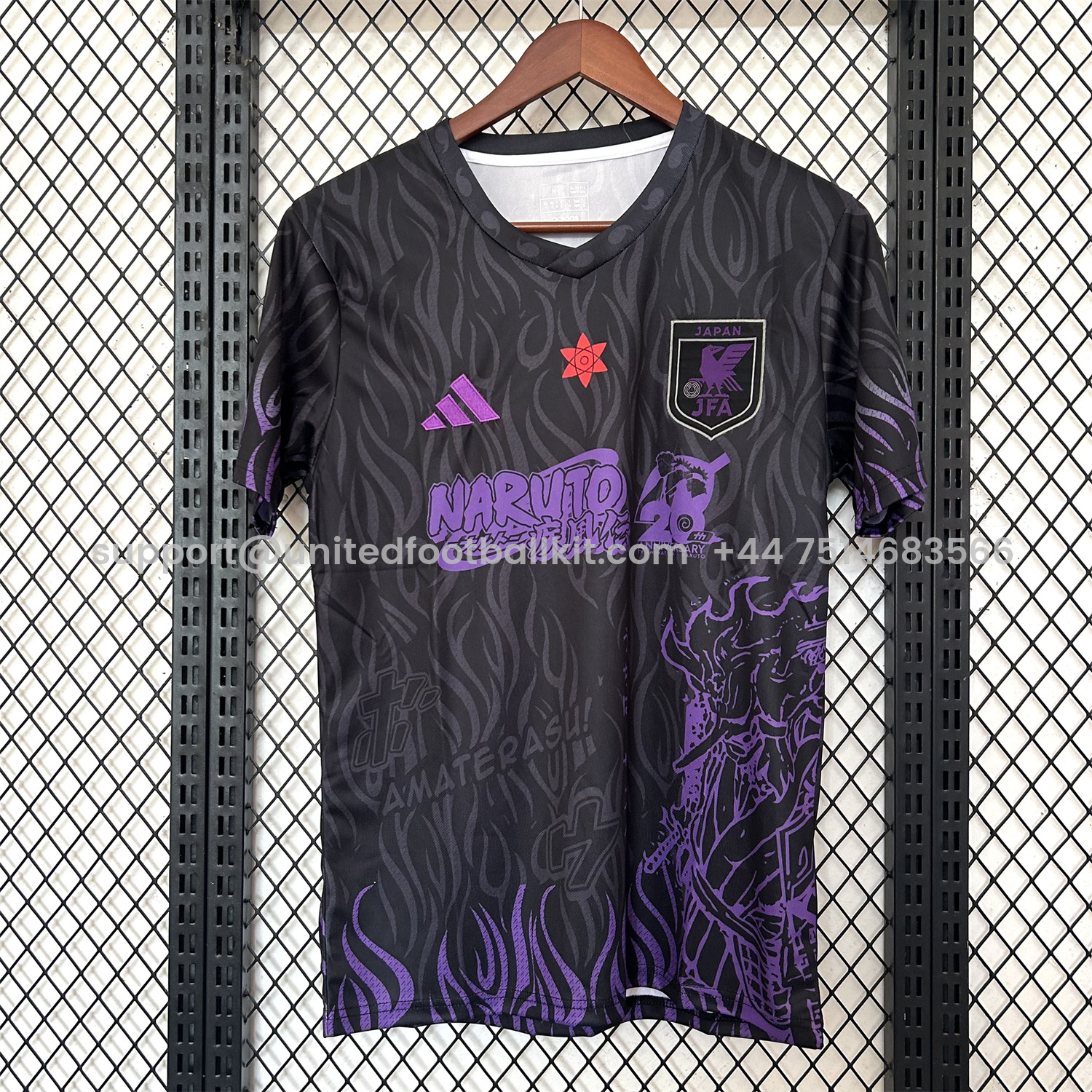 Unitedfootballkit.com | Japan 25-26 Purple NARUTO 20th Anniversary Black Special Jersey - Fans Version -Customize Name, Number and Patch | Worldwide Shipping