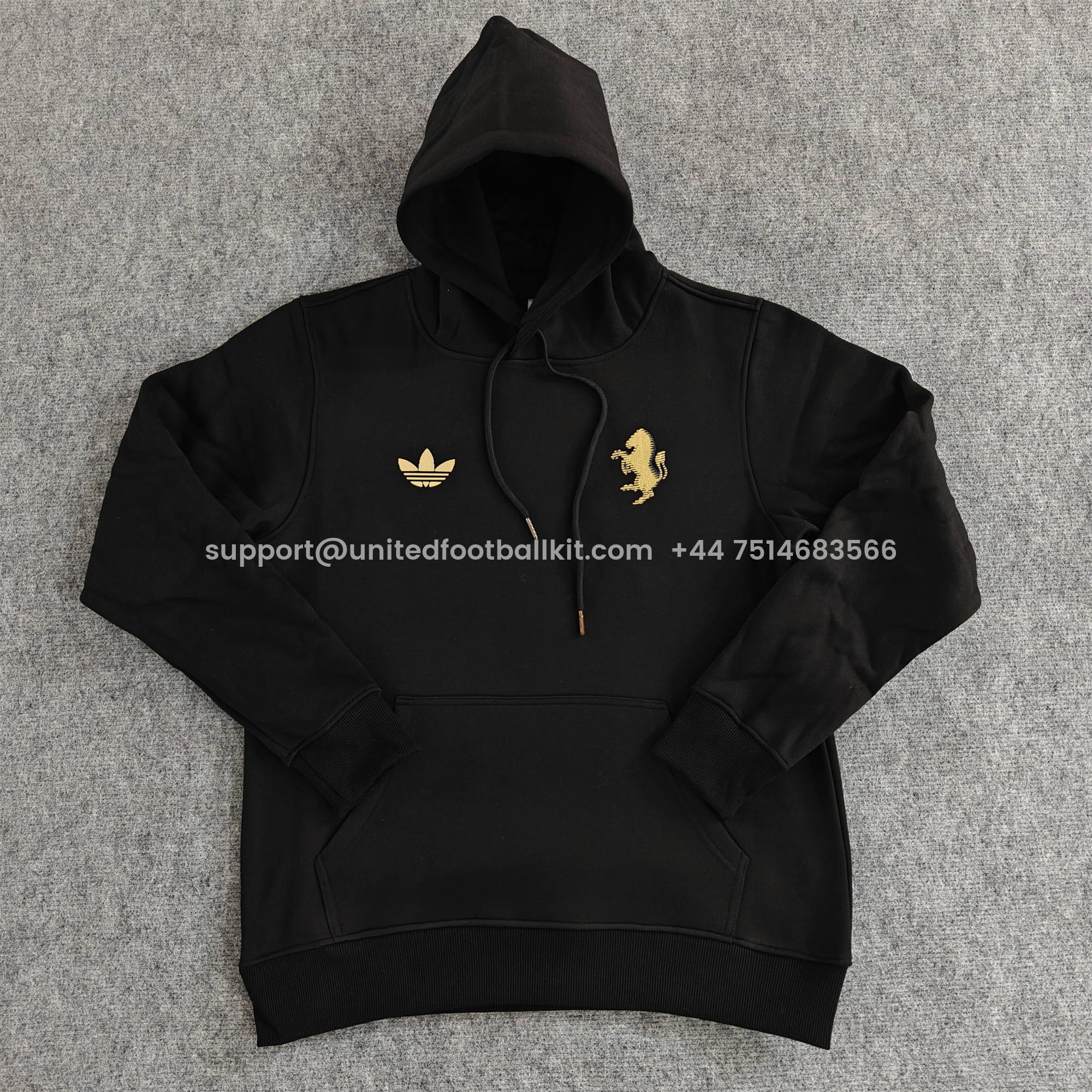 Unitedfootballkit.com | Juventus 24-25 Vintage Style Hoodie - Black -Customize Name, Number and Patch | Worldwide Shipping