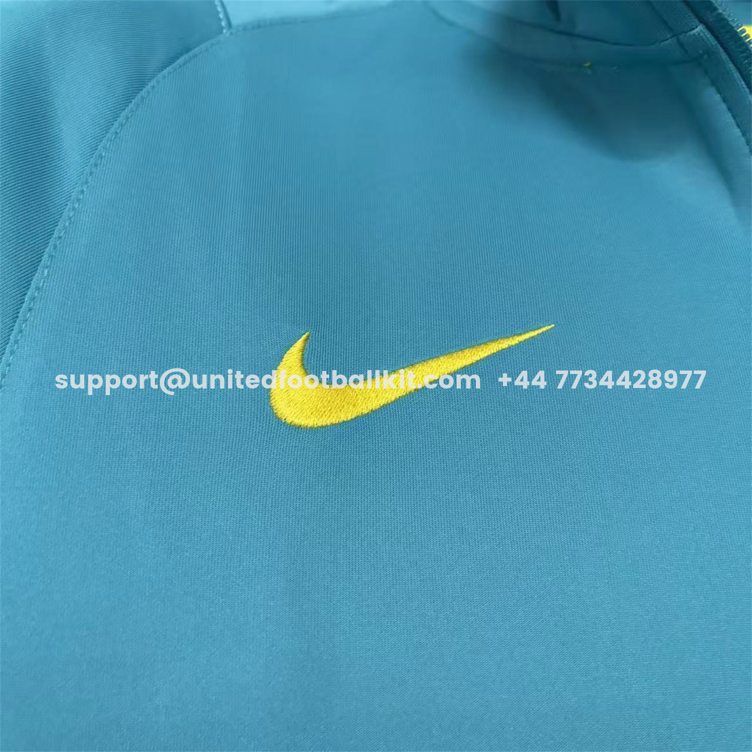Unitedfootballkit.com | Retro Brazil 2022 Pre-Match Cyan Unsponsored Windbreaker -Customize Name, Number and Patch | Worldwide Shipping