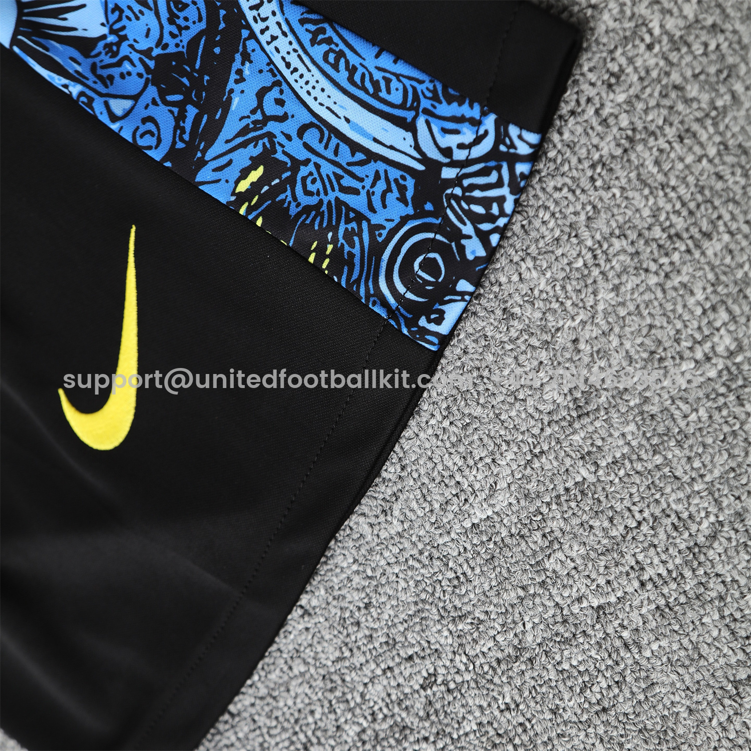 Unitedfootballkit.com | Brazil 25-26 Blue Jesus Statue Short-Sleeve Training Set - Blue Top & Black Shorts -Customize Name, Number and Patch | Worldwide Shipping