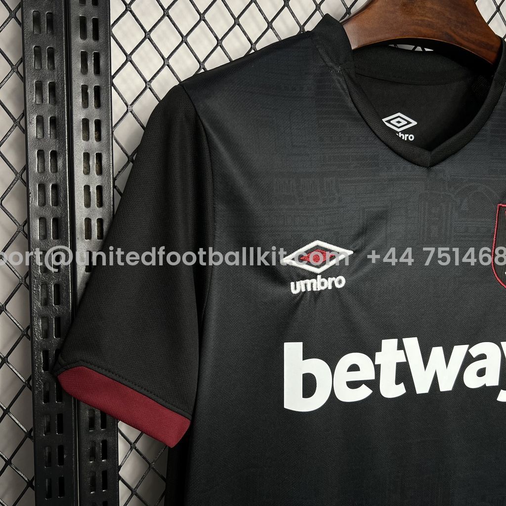 Unitedfootballkit.com | West Ham United 24-25 Away Jersey - Fans Version -Customize Name, Number and Patch | Worldwide Shipping