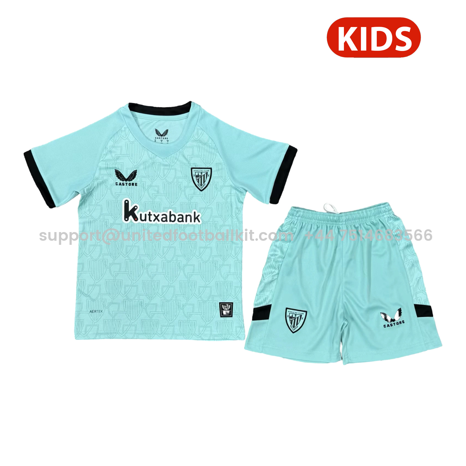 Unitedfootballkit.com | Athletic Bilbao 25-26 Third Kids Kit -Customize Name, Number and Patch | Worldwide Shipping