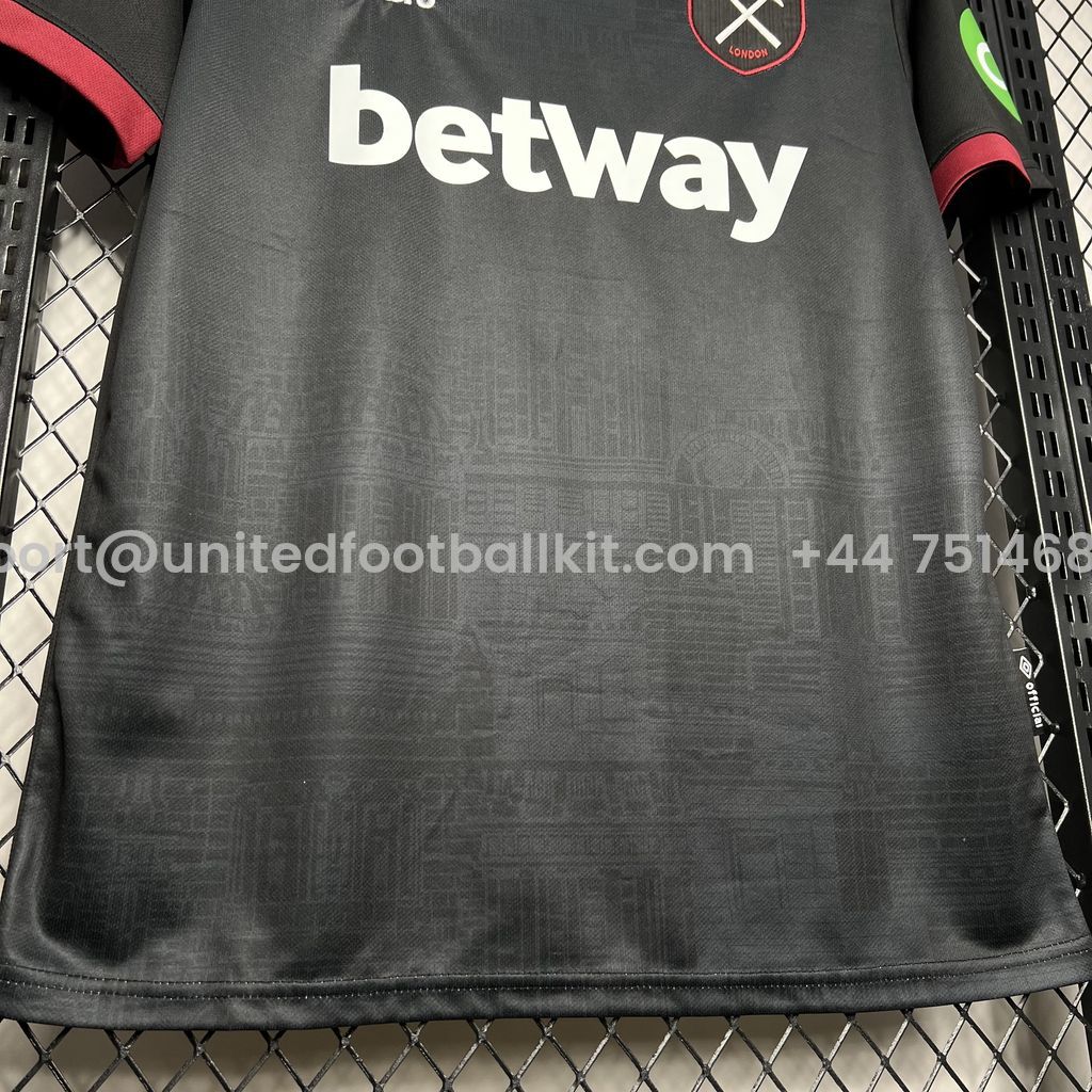 Unitedfootballkit.com | West Ham United 24-25 Away Jersey - Fans Version -Customize Name, Number and Patch | Worldwide Shipping
