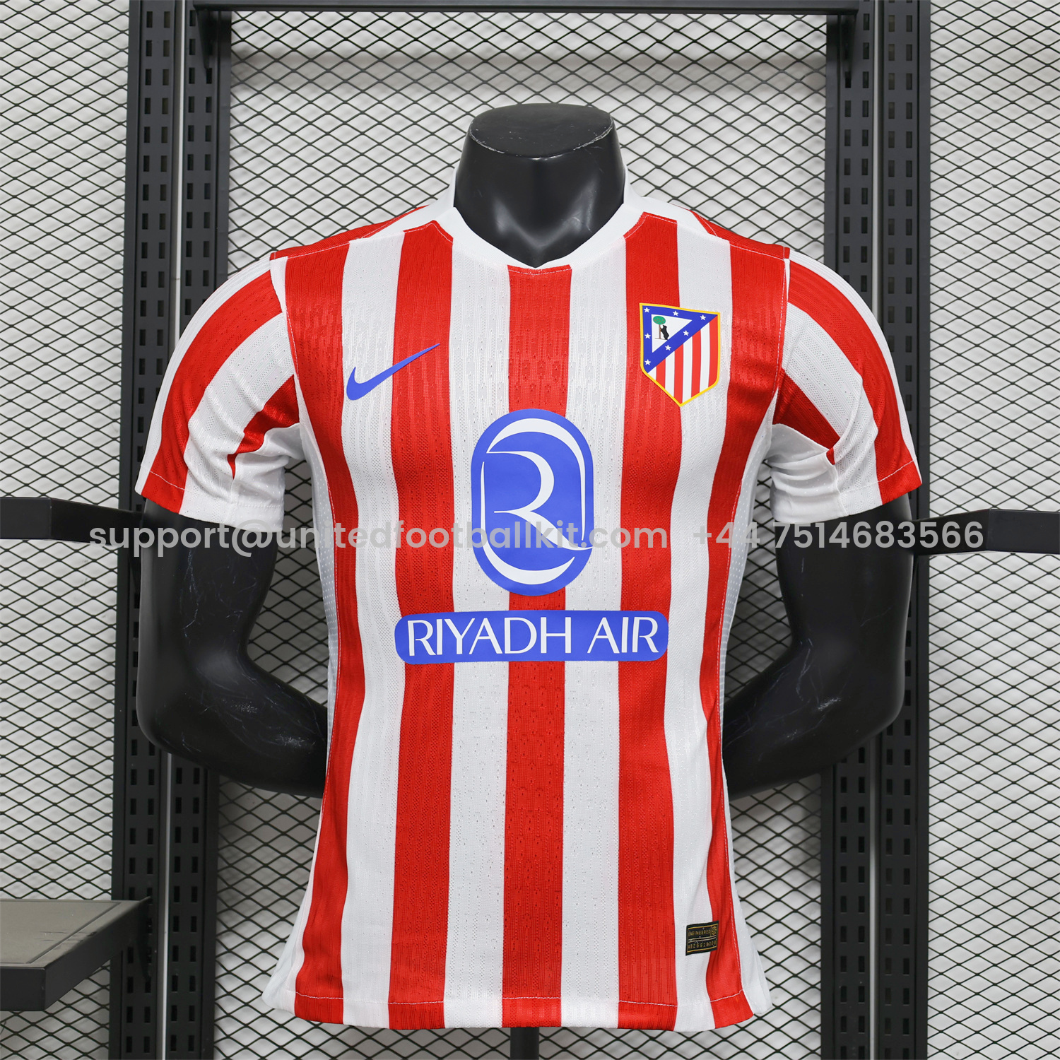 Unitedfootballkit.com | Atletico Madrid 25-26 Home (Informal-release Version) Jersey - Player Version -Customize Name, Number and Patch | Worldwide Shipping