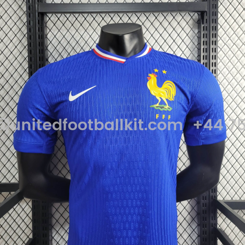 Unitedfootballkit.com | France 2024 Home Stadium Jersey - Player Version -Customize Name, Number and Patch | Worldwide Shipping