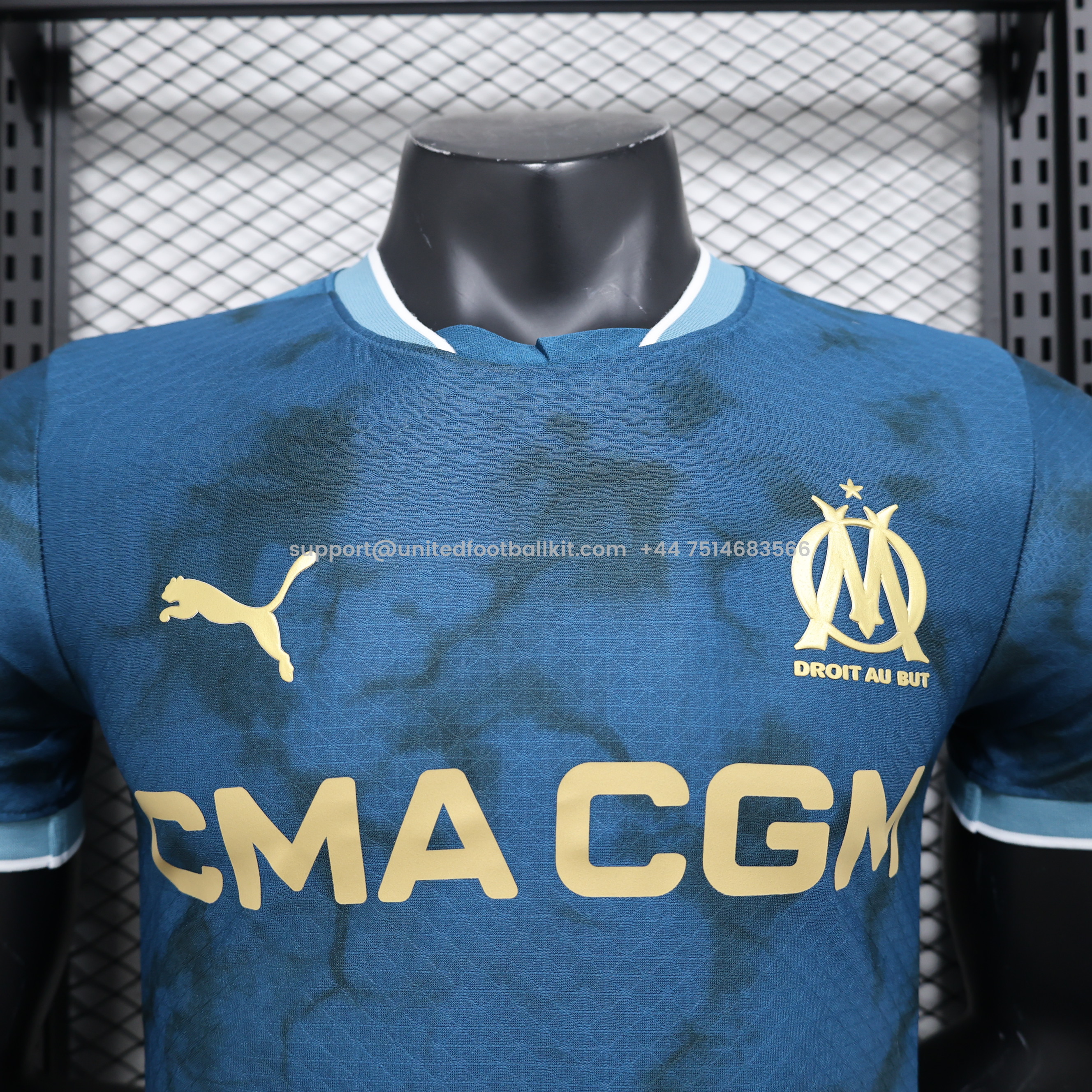 Unitedfootballkit.com | Marseille 24-25 Away Jersey - Player Version -Customize Name, Number and Patch | Worldwide Shipping