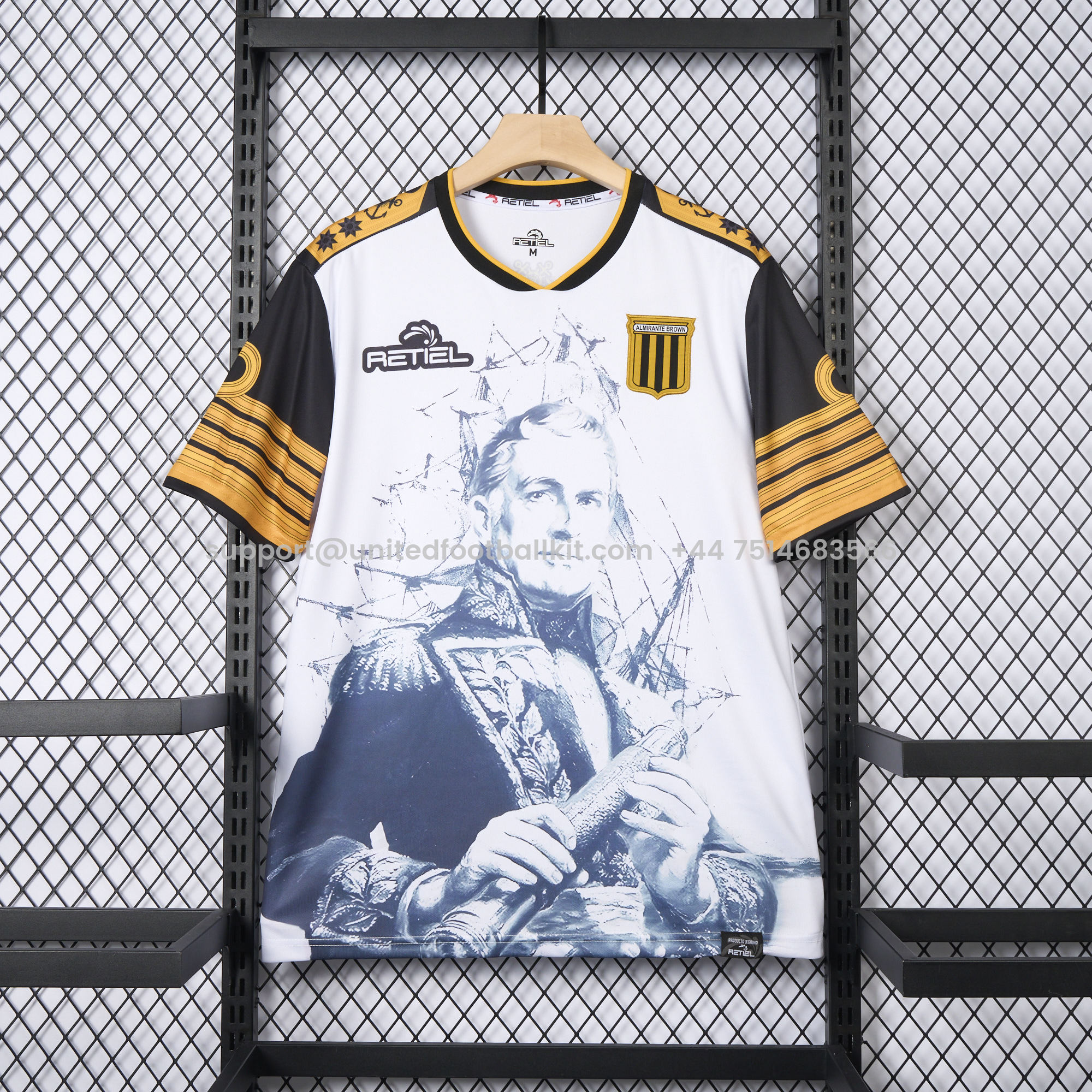 Unitedfootballkit.com | Retro Club Almirante Brown 2021 White Anniversary Jersey -Customize Name, Number and Patch | Worldwide Shipping