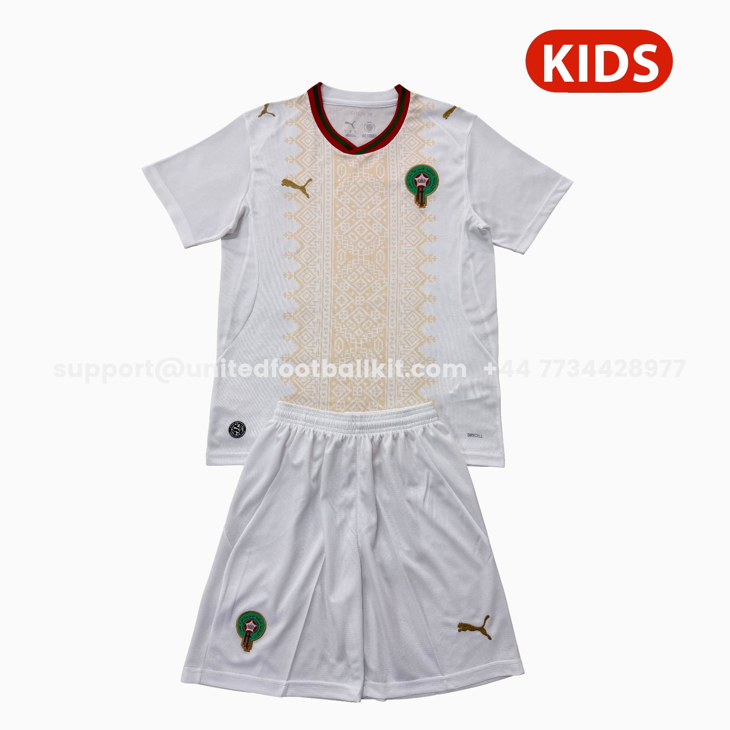 Unitedfootballkit.com | Morocco 2026 Away Kids Kit -Customize Name, Number and Patch | Worldwide Shipping