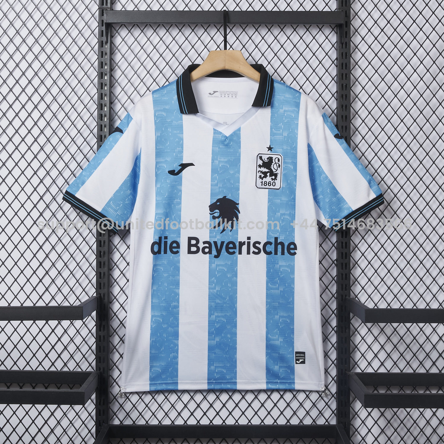 Unitedfootballkit.com | TSV 1860 München Munich 25-26 Blue And White Stripes Home Jersey - Fans Version -Customize Name, Number and Patch | Worldwide Shipping