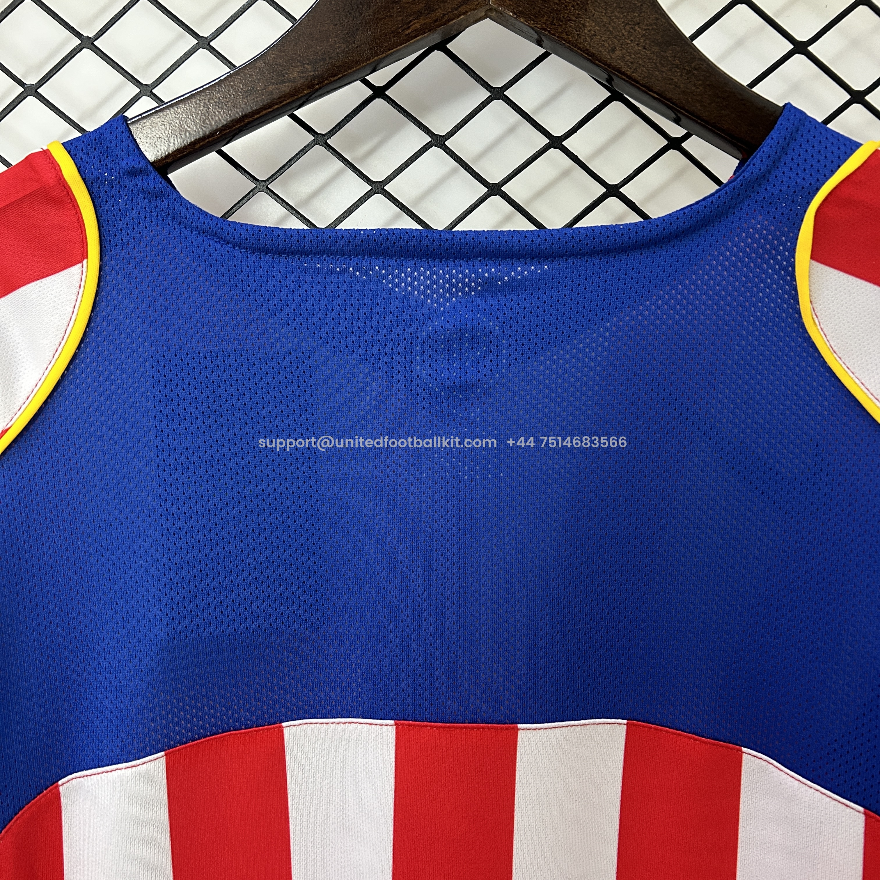 Unitedfootballkit.com | Retro Atletico Madrid 2004-05 Home Long Sleeves Jersey - S.p.i.d.e.r M.a.n -Customize Name, Number and Patch | Worldwide Shipping