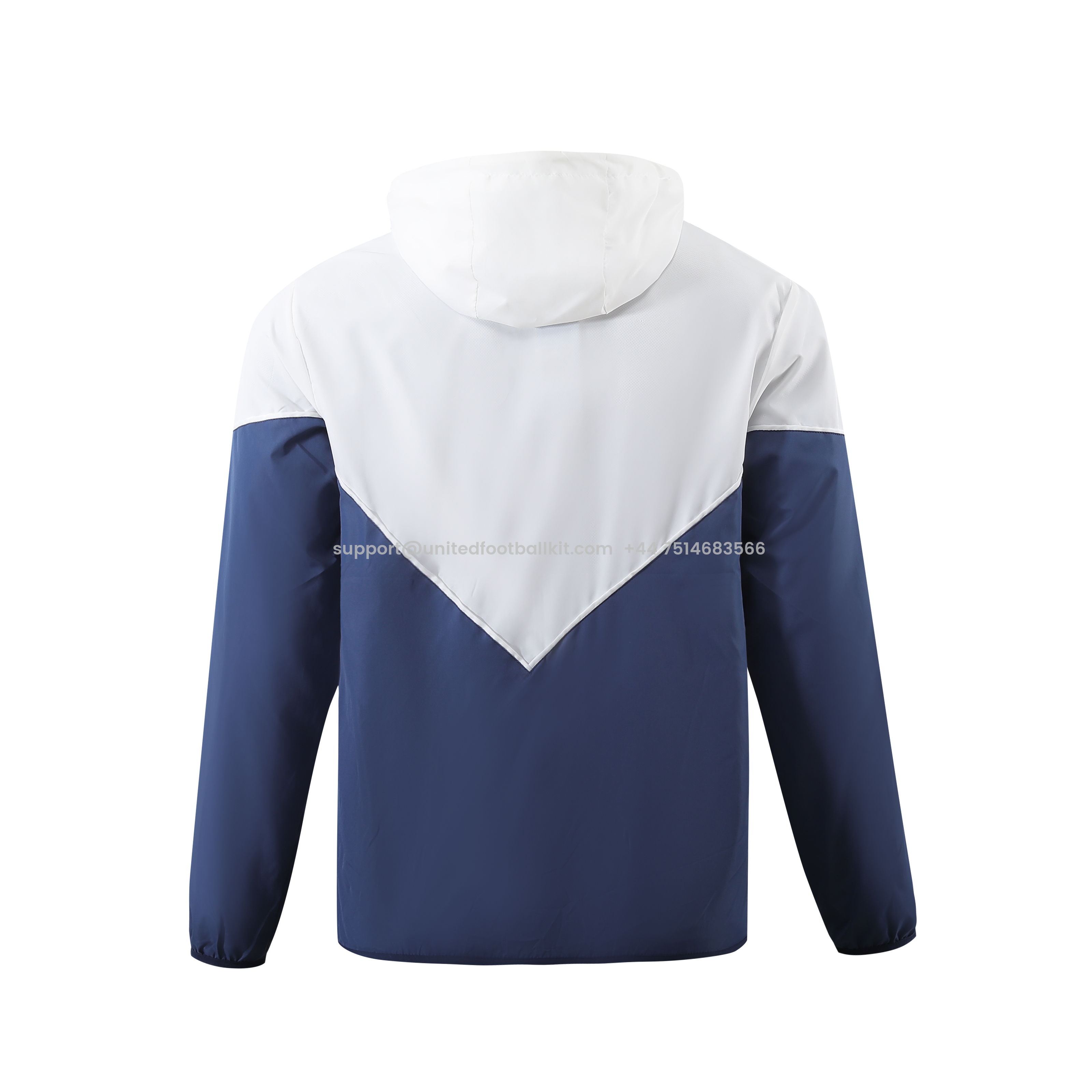 Unitedfootballkit.com | Real Madrid 24-25 White Hooded Windbreaker - Player Version -Customize Name, Number and Patch | Worldwide Shipping