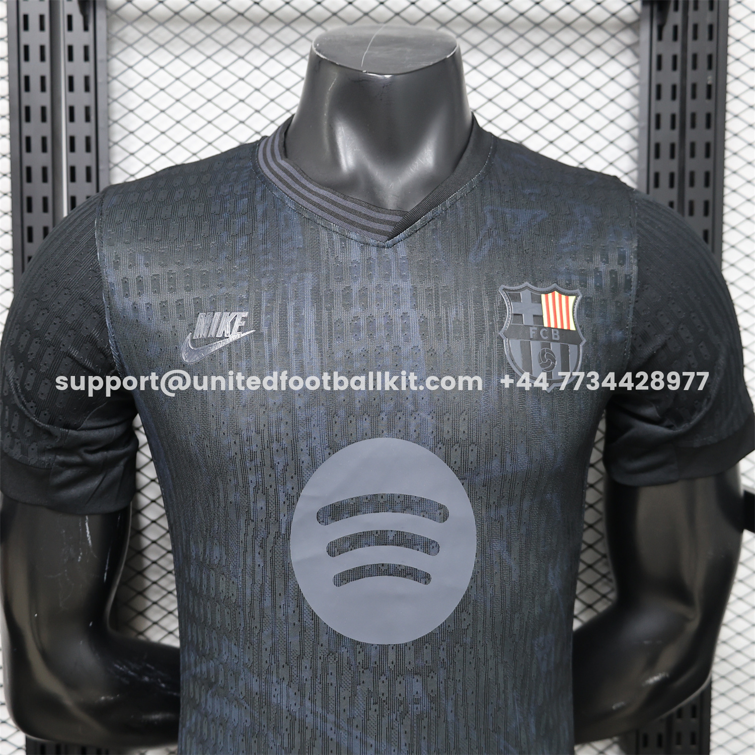 Unitedfootballkit.com | Barcelona 25-26 Blue Texture Black Special Jersey - Player Version -Customize Name, Number and Patch | Worldwide Shipping