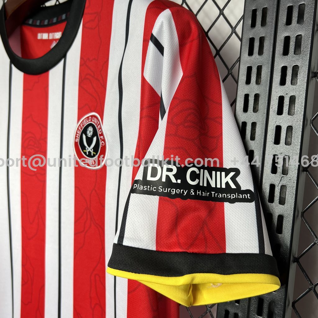 Unitedfootballkit.com | Sheffield United 24-25 Home Stadium Jersey -Customize Name, Number and Patch | Worldwide Shipping