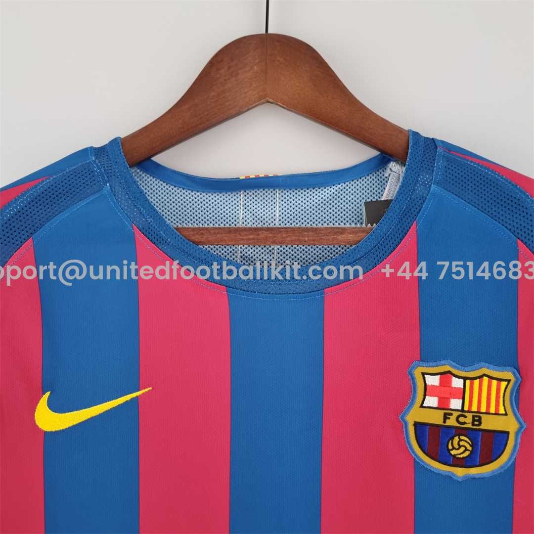 Unitedfootballkit.com | Retro Barcelona 05-06 Home Long Sleeve Jersey - UEFA Champions League Final -Customize Name, Number and Patch | Worldwide Shipping