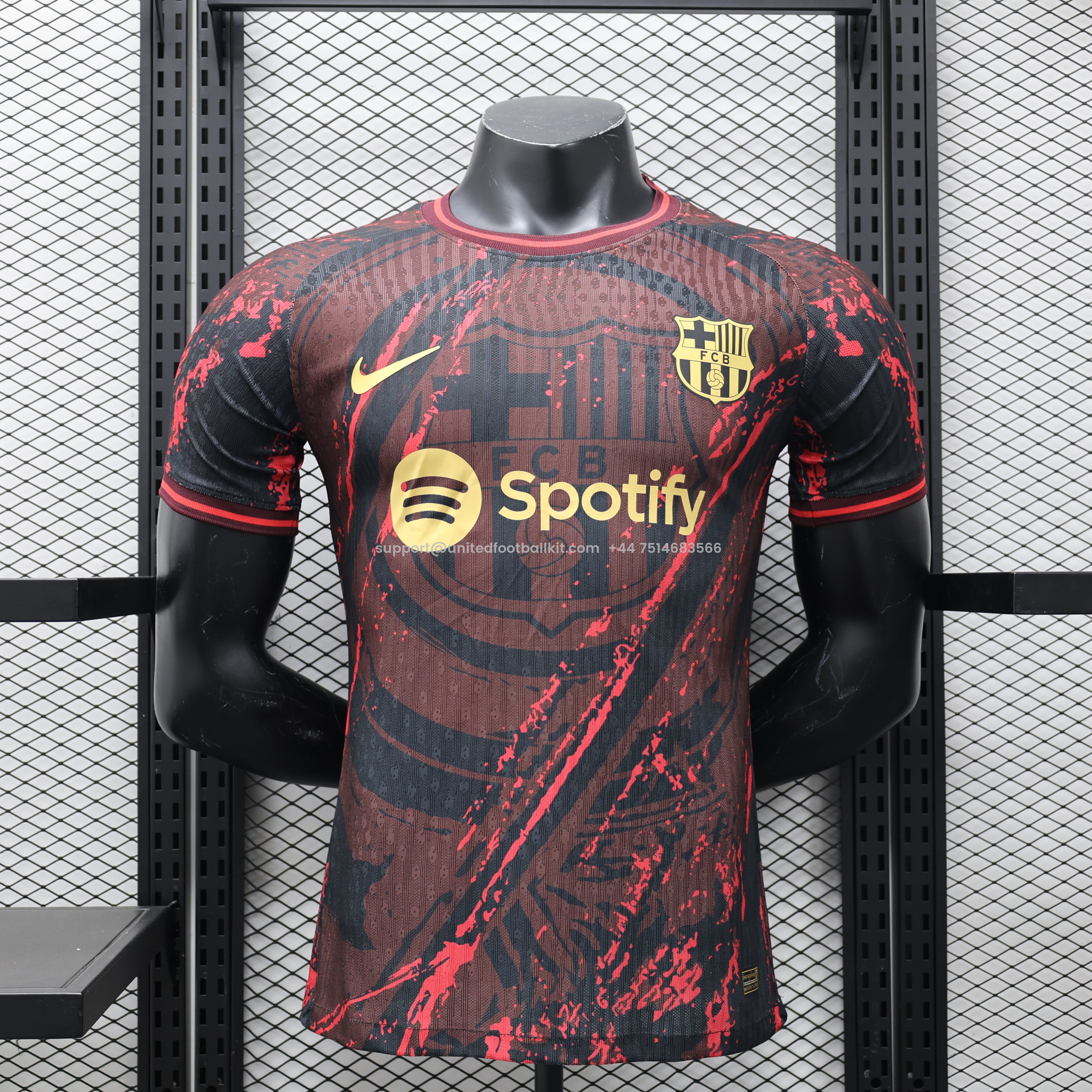 Unitedfootballkit.com | Barcelona 24-25 Red & Black Special Edition Jersey - Player Version -Customize Name, Number and Patch | Worldwide Shipping