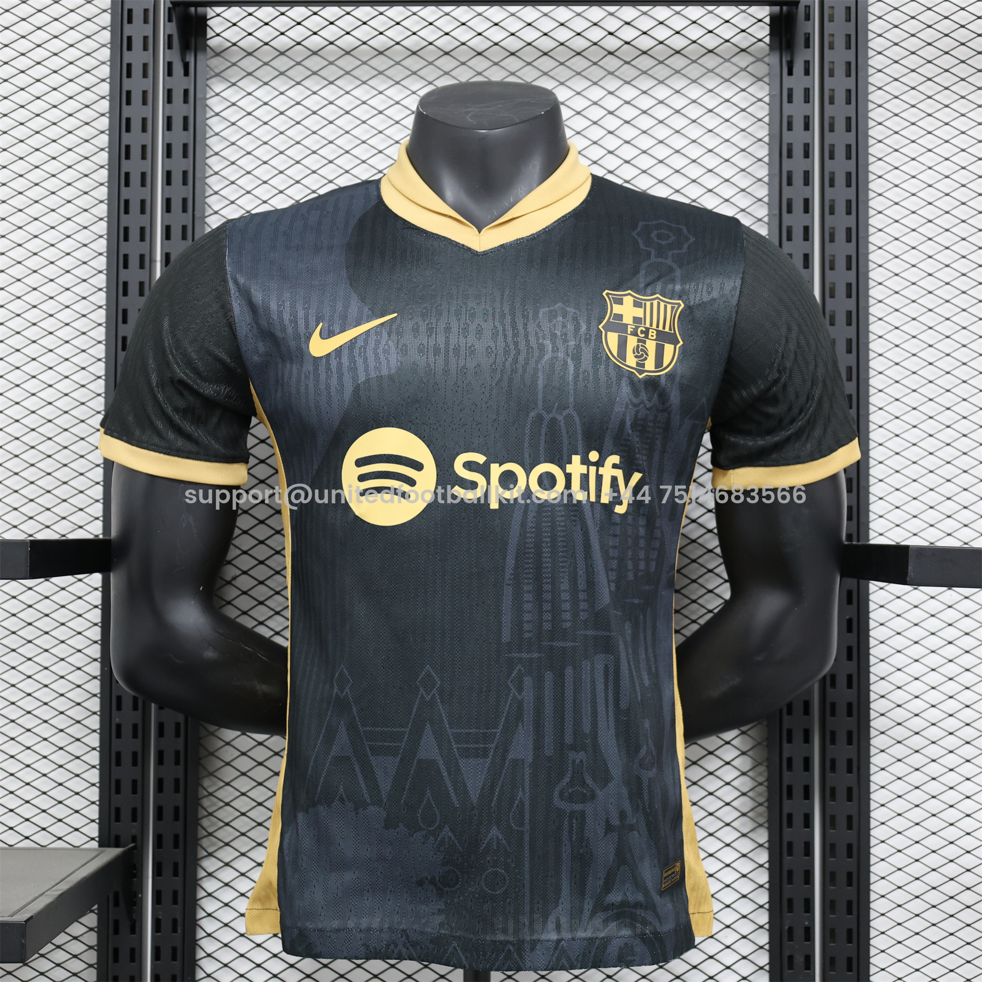 Unitedfootballkit.com | Barcelona 24-25 Black Gold Special Edition Jersey - Player Version -Customize Name, Number and Patch | Worldwide Shipping
