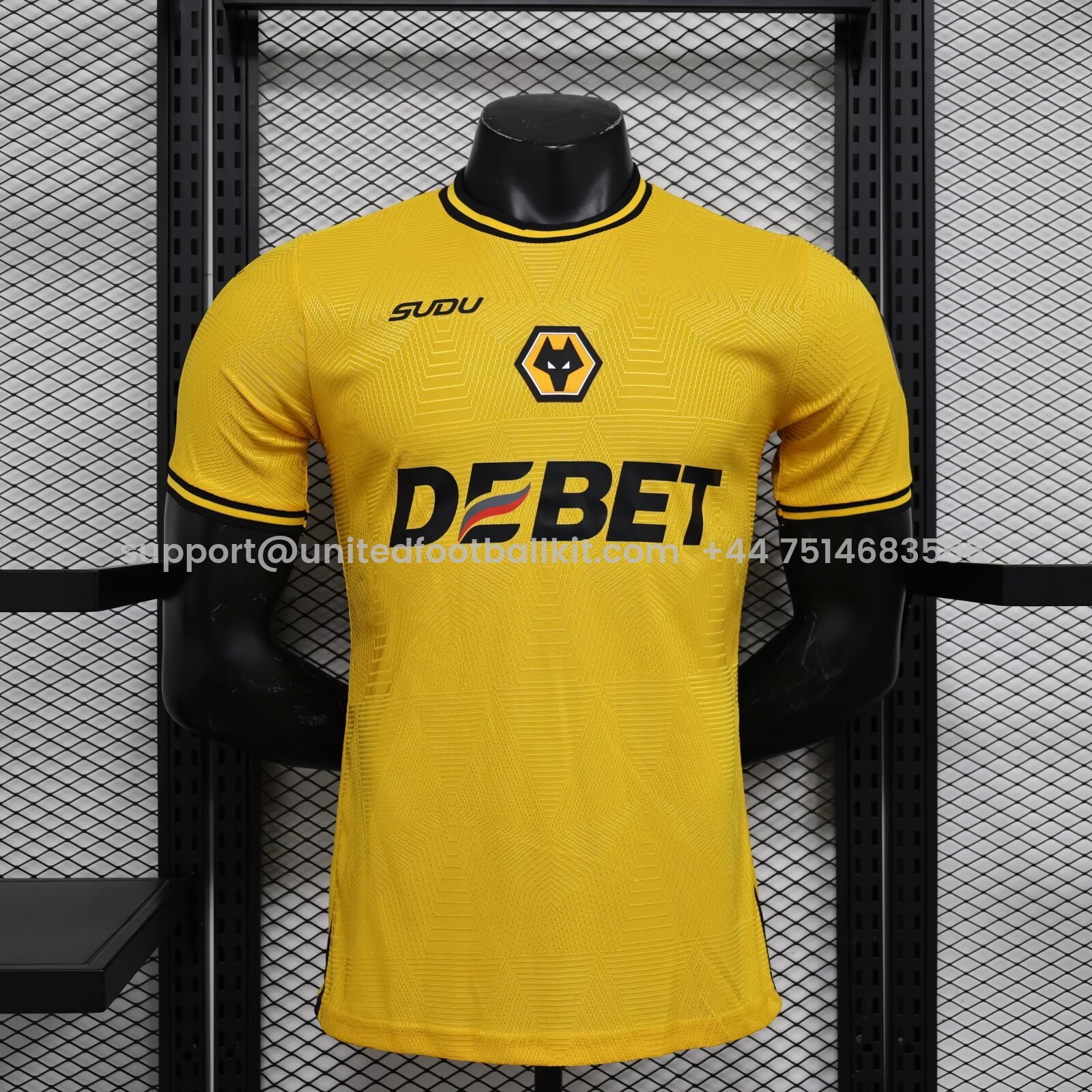 Unitedfootballkit.com | Wolverhampton Wanderers Wolves 24-25 Home Jersey - Player Version -Customize Name, Number and Patch | Worldwide Shipping