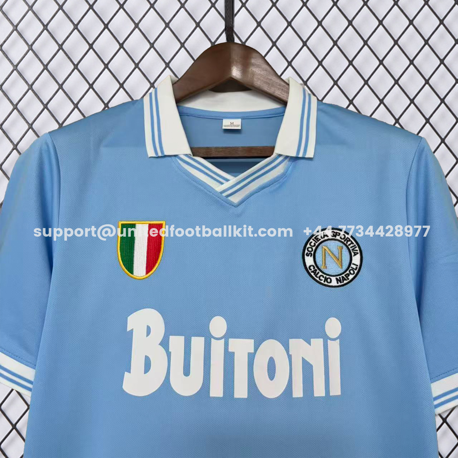 Unitedfootballkit.com | Retro Napoli 1987-88 Home 2 Blue Jersey -Customize Name, Number and Patch | Worldwide Shipping