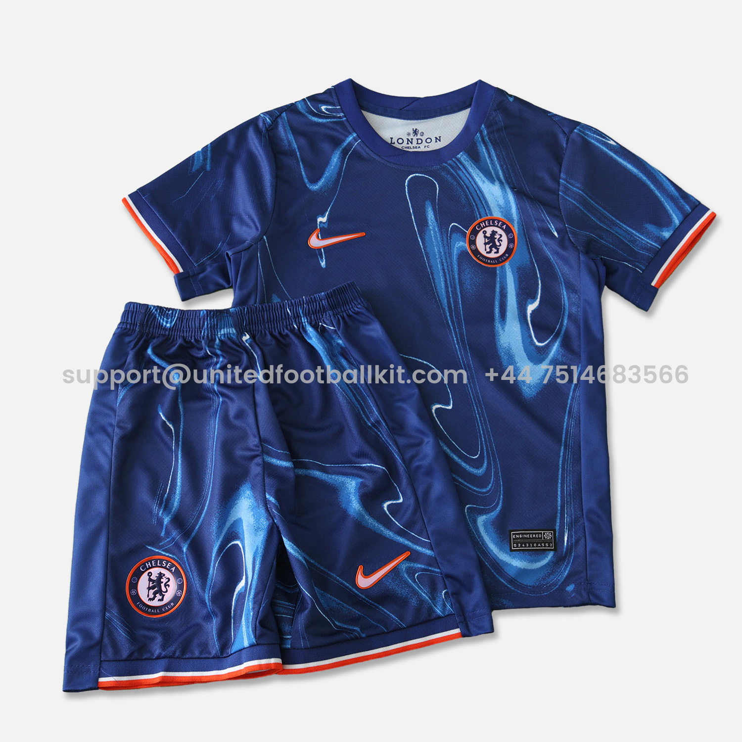 Unitedfootballkit.com | C.H.E.L.S.E.A 24-25 Home Unsponsored Kids Kit -Customize Name, Number and Patch | Worldwide Shipping