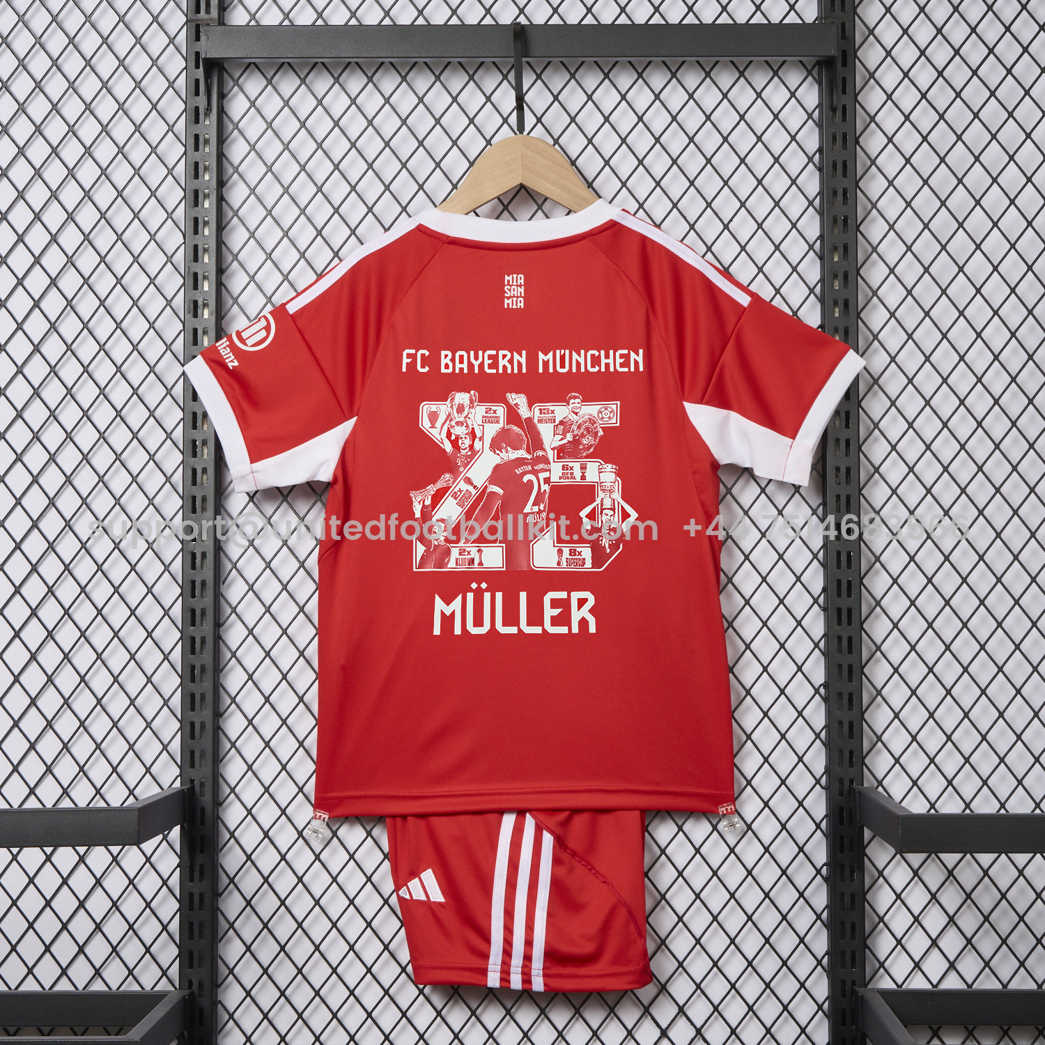 Unitedfootballkit.com | Bayern Munich 25-26 Home Müller Limited Edition Kids Kit -Customize Name, Number and Patch | Worldwide Shipping