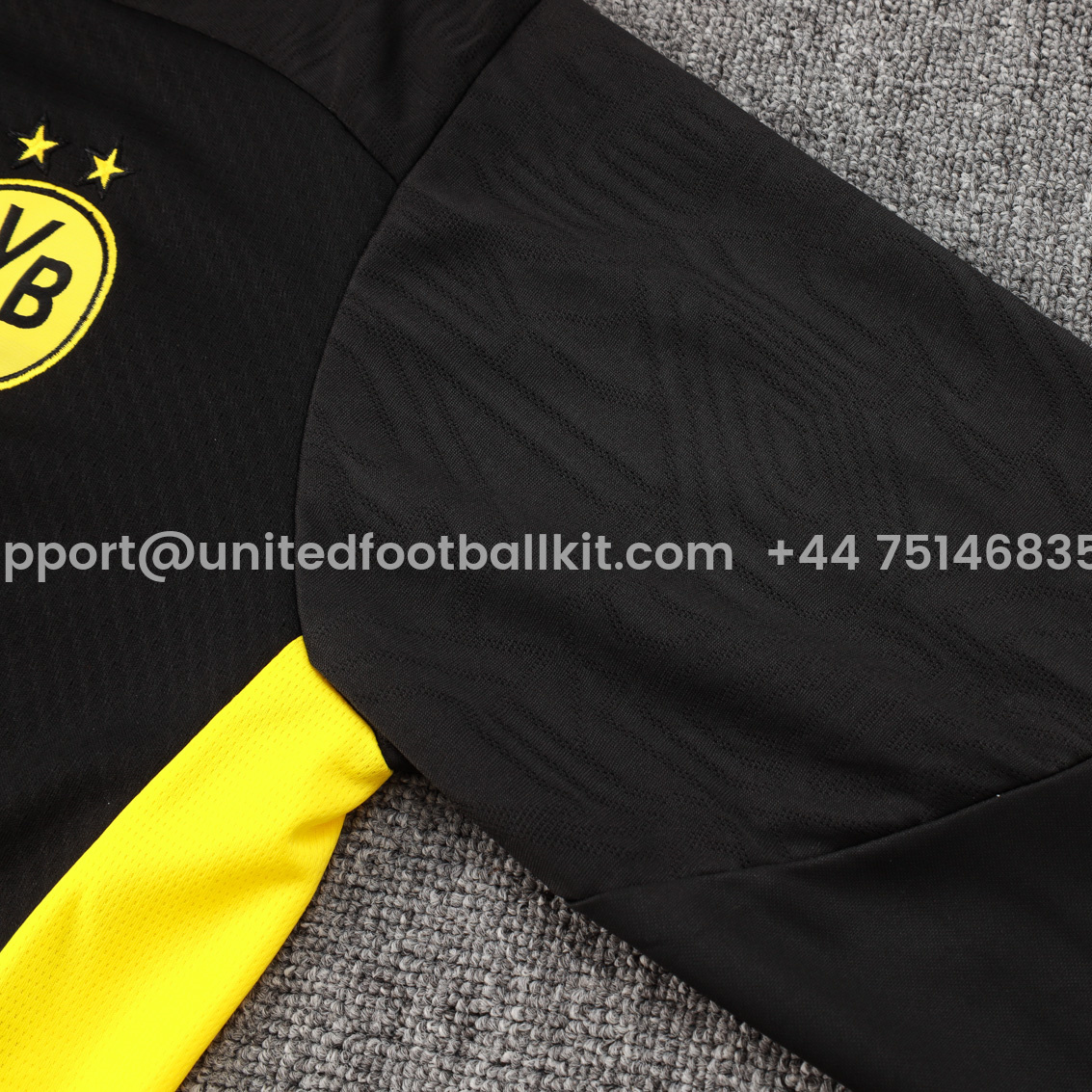 Unitedfootballkit.com | Dortmund 24-25 Long Sleeve Training Set - Player Version - Black -Customize Name, Number and Patch | Worldwide Shipping