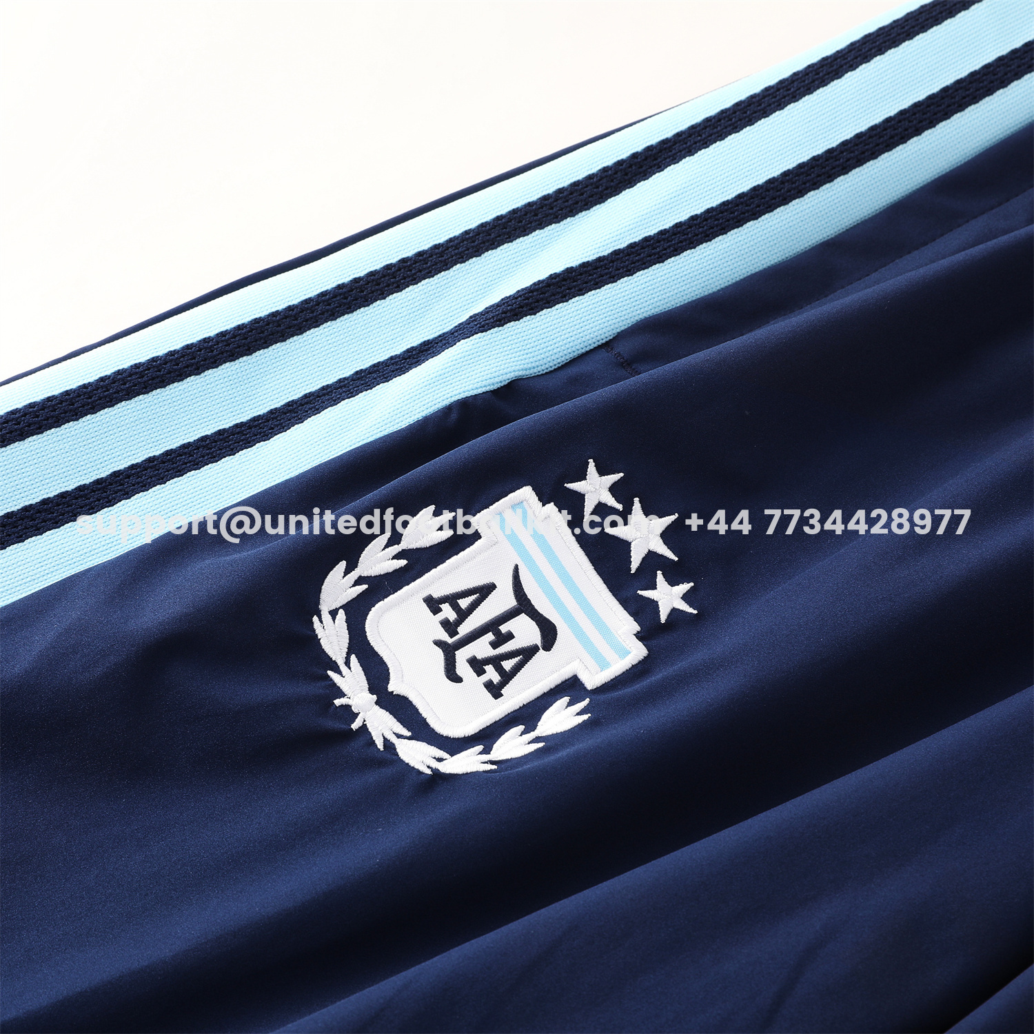 Unitedfootballkit.com | Argentina 2026 Hooded Windbreaker Training Set - White Top & Dark Blue Pants -Customize Name, Number and Patch | Worldwide Shipping