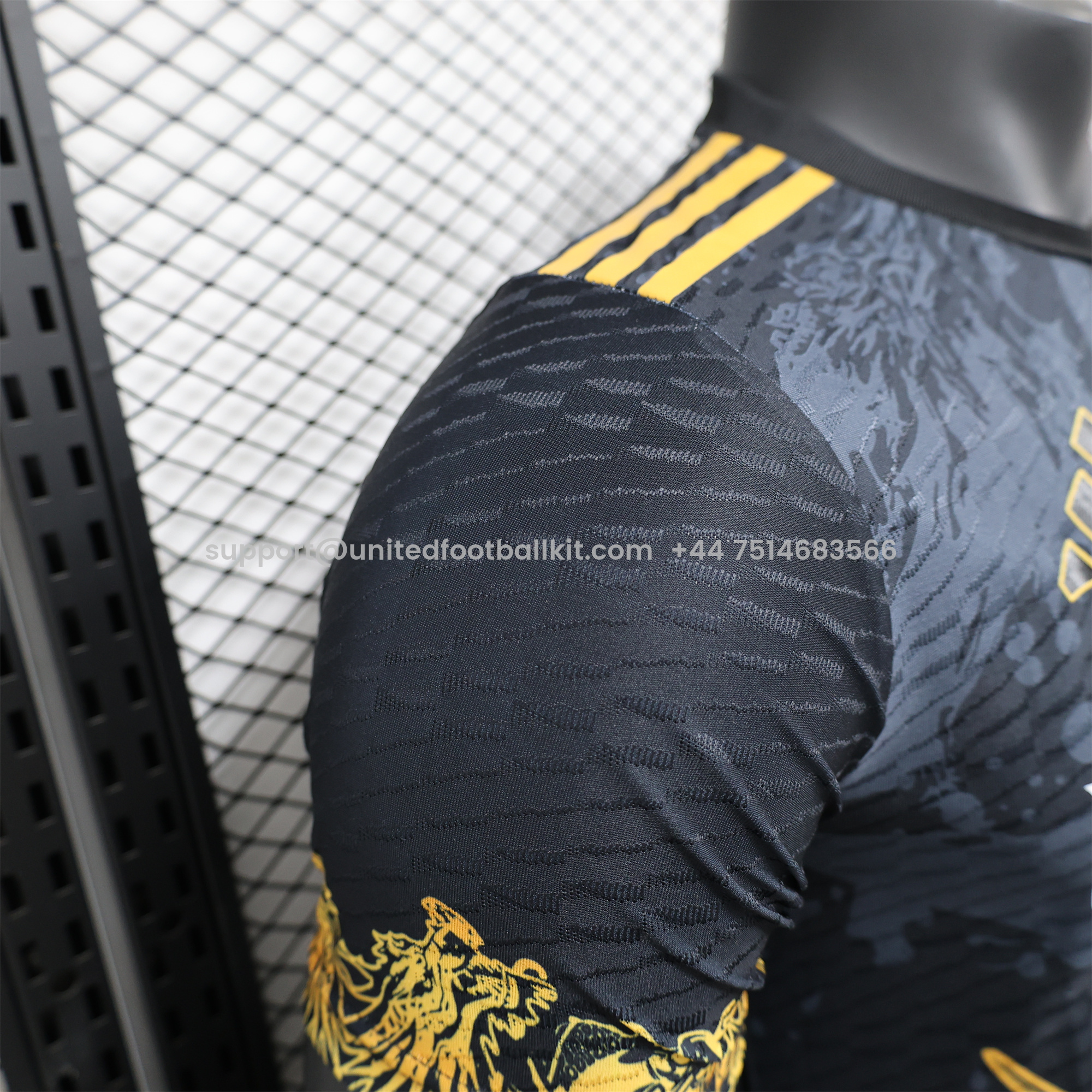 Unitedfootballkit.com | Real Madrid 24-25 Gold Loong Black Special Edition Jersey - Player Version -Customize Name, Number and Patch | Worldwide Shipping