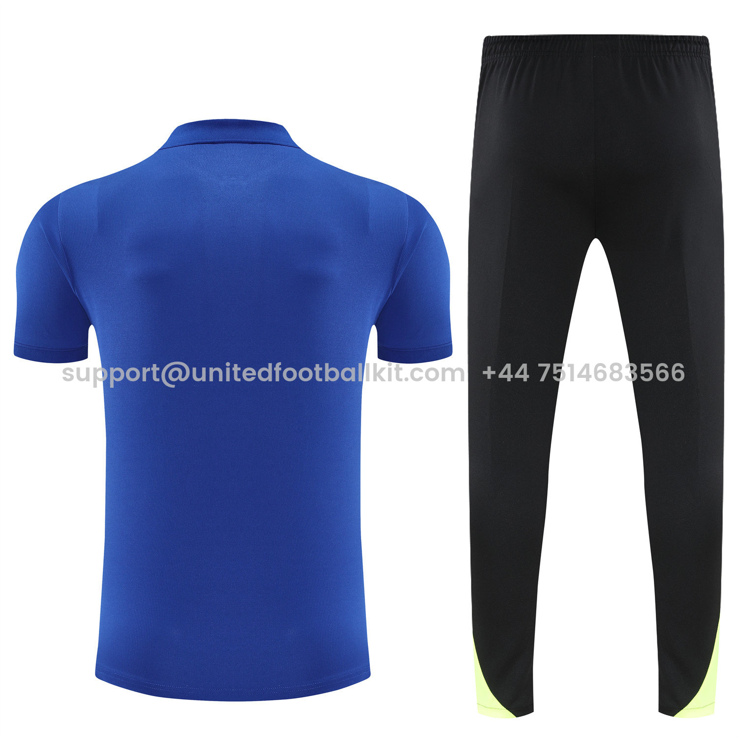 Unitedfootballkit.com | Barcelona 25-26 POLO Short-Sleeve Training Set - Blue Top and Black Pants -Customize Name, Number and Patch | Worldwide Shipping