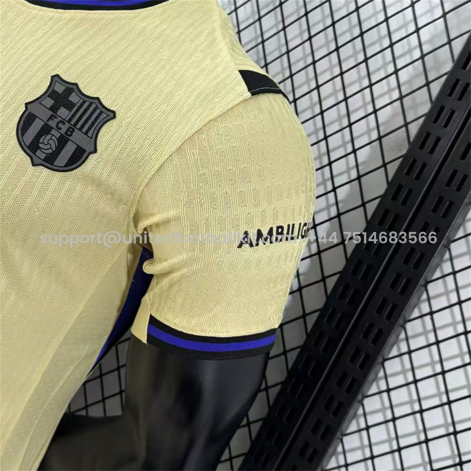 Unitedfootballkit.com | Barcelona 25-26 Away Unsponsored Jersey - Player Version -Customize Name, Number and Patch | Worldwide Shipping